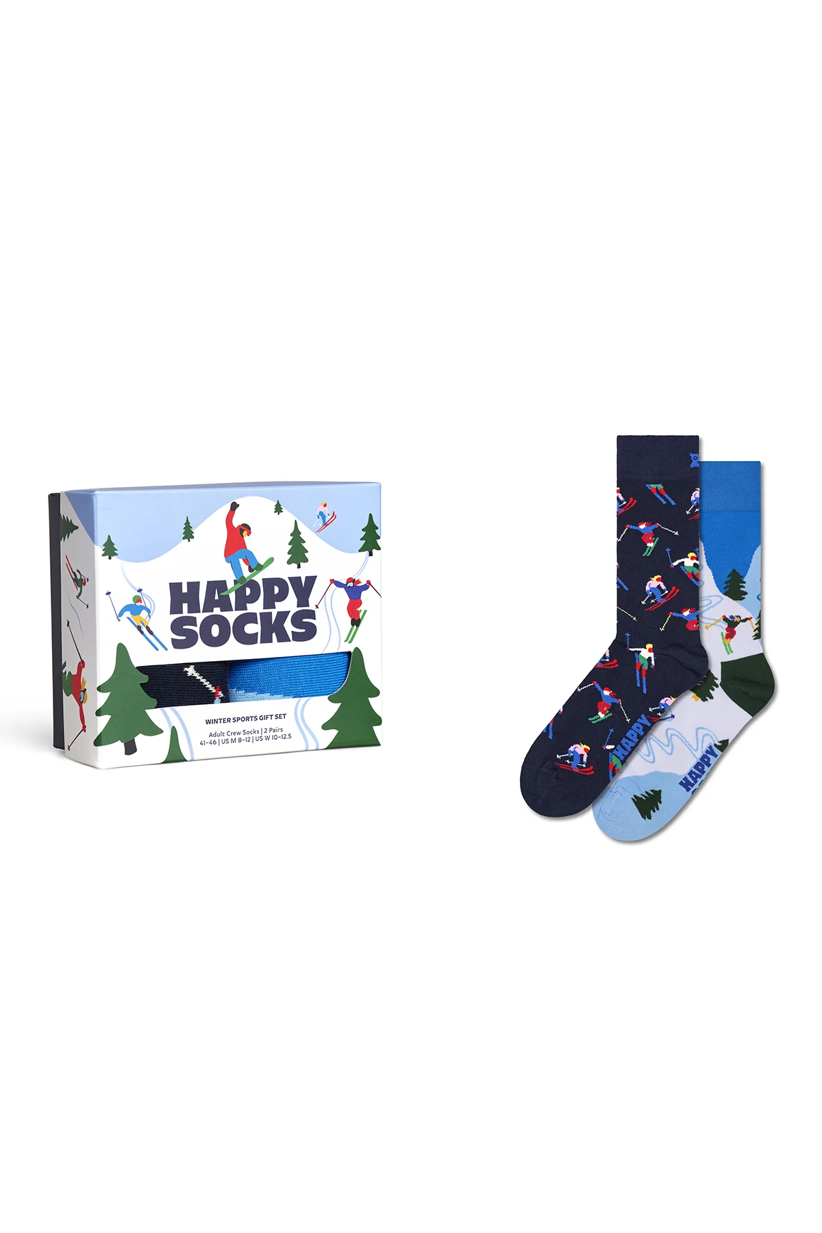 Happy Socks Erkek Çok Renkli Kış Temalı Pamuklu 2’li Çorap Seti - Image 6