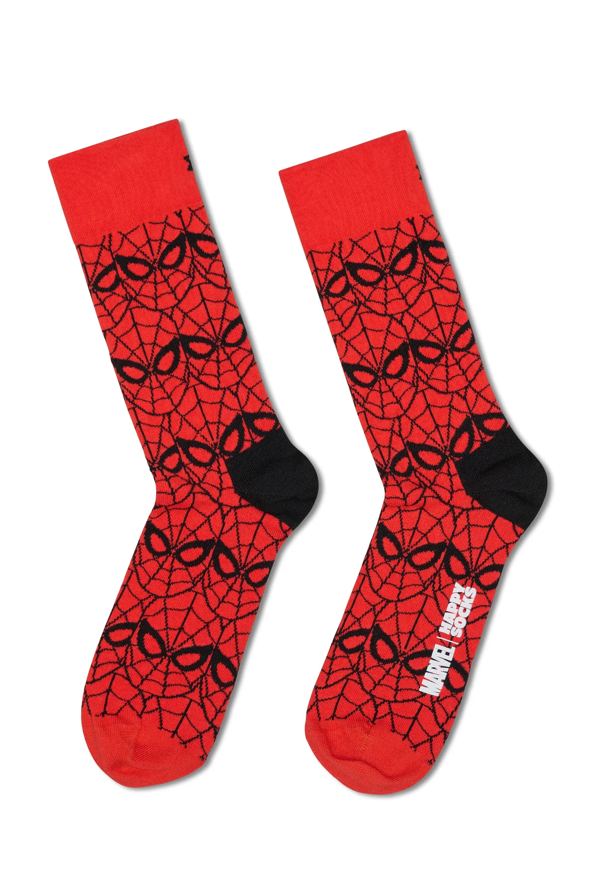 Happy Socks Erkek Çok Renkli Spıder-Man Desenli Pamuklu 3’lü Çorap Seti - Image 2