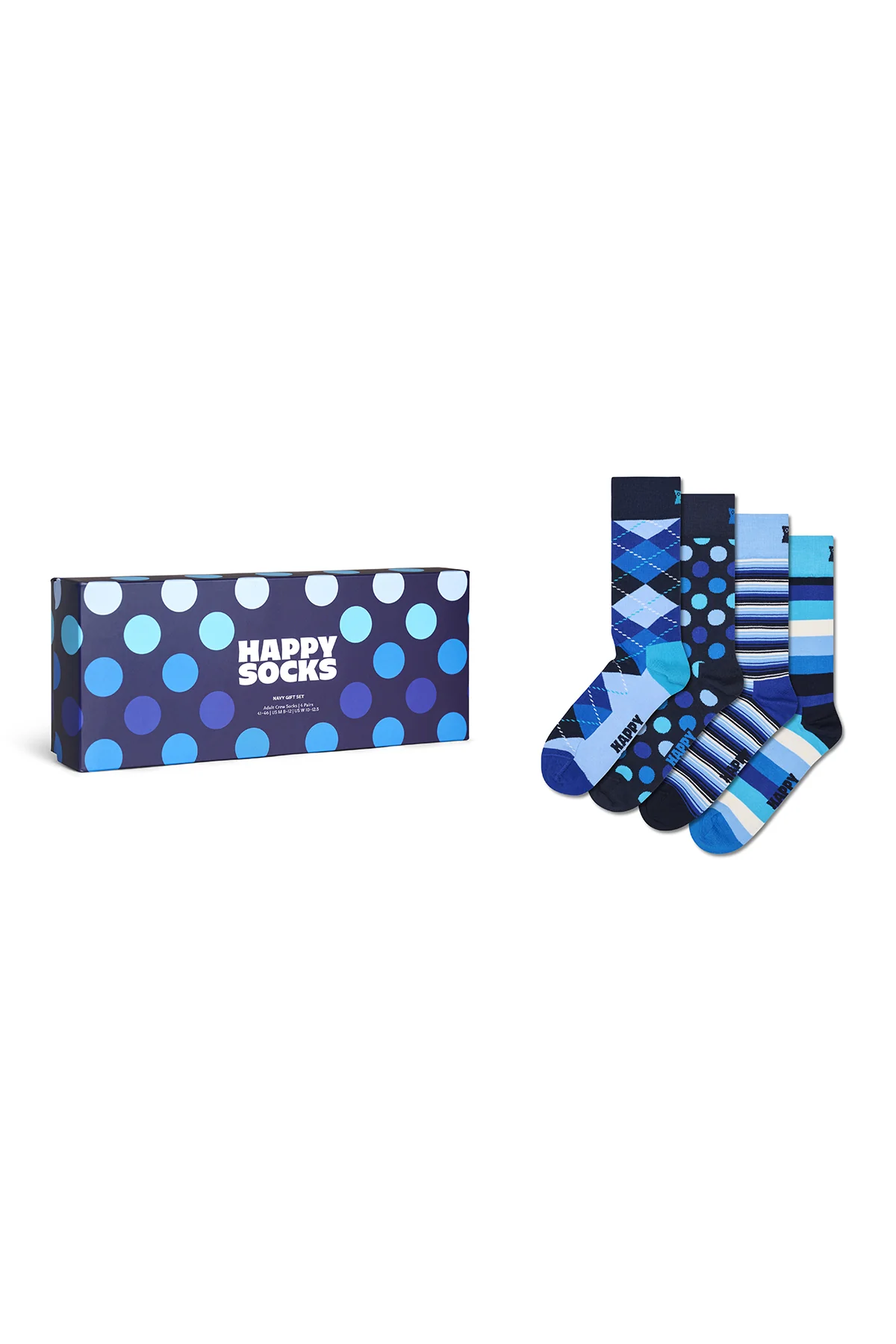 Happy Socks Erkek Lacivert Desenli Pamuklu 4'lü Çorap Seti - Image 8