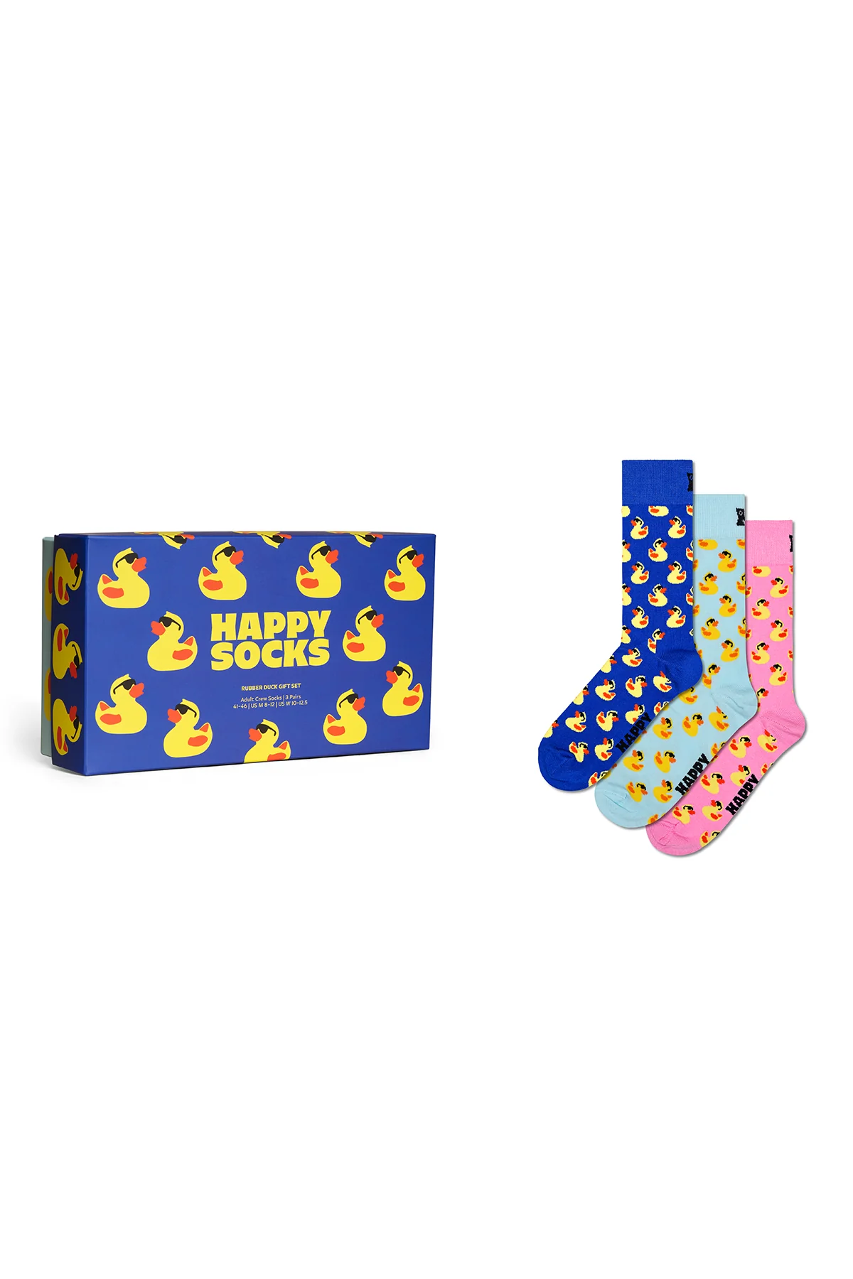 Happy Socks Erkek Çok Renkli Ördek Desenli Pamuklu 3’lü Çorap Seti - Image 7