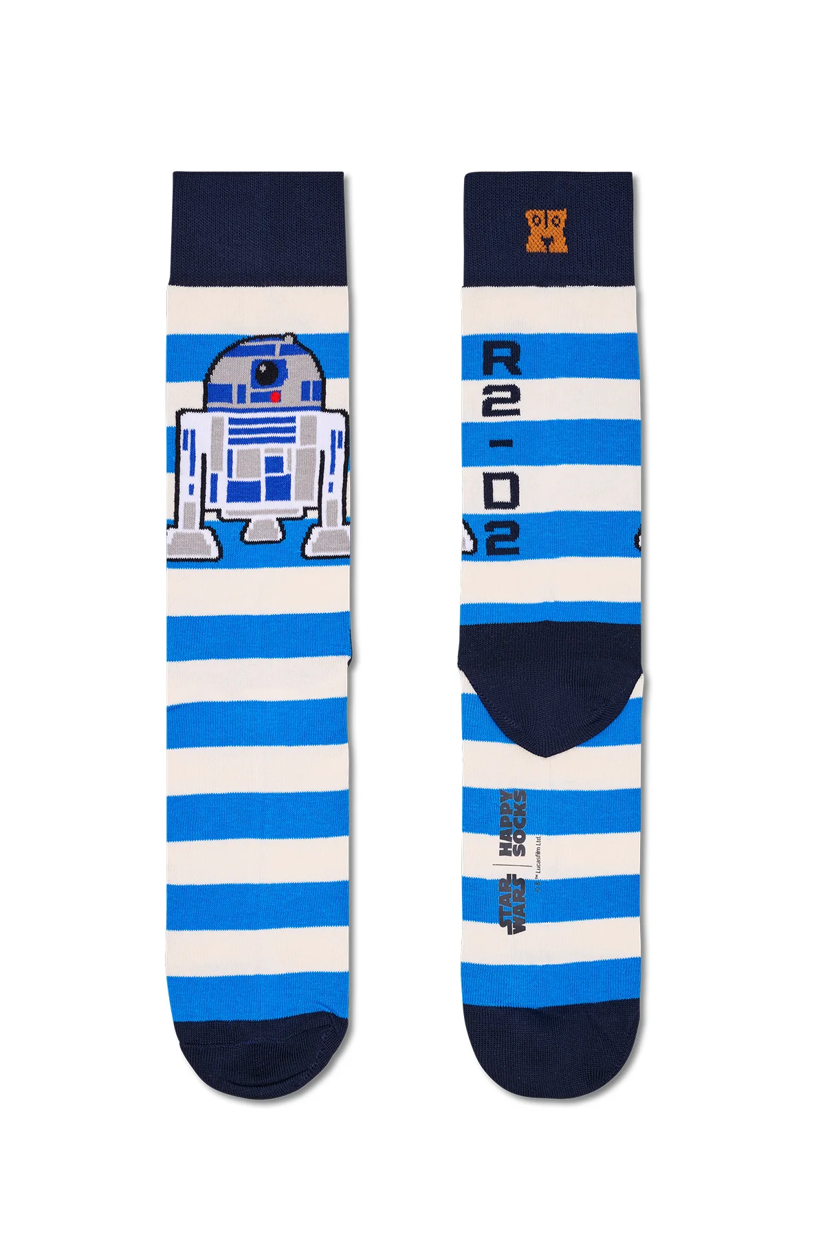 Happy Socks Erkek Mavi Star Wars R2-D2 Desenli Pamuklu Çorap - Image 2