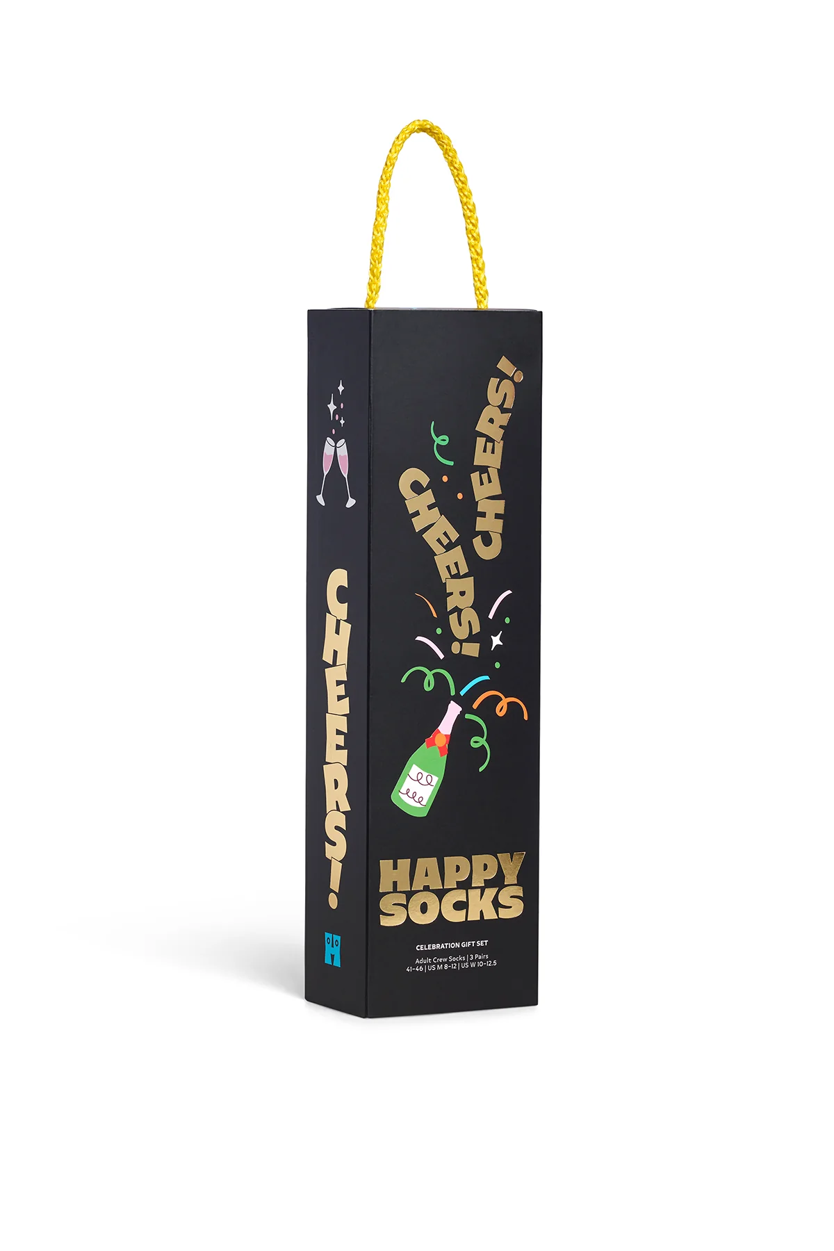 Happy Socks Erkek Siyah Kutlama Desenli 3’lü Pamuklu Çorap Seti - Image 7