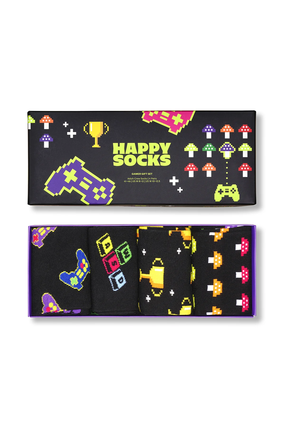 Happy Socks Erkek Siyah Oyuncu Temalı Pamuklu 4’lü Çorap Seti - Image 6