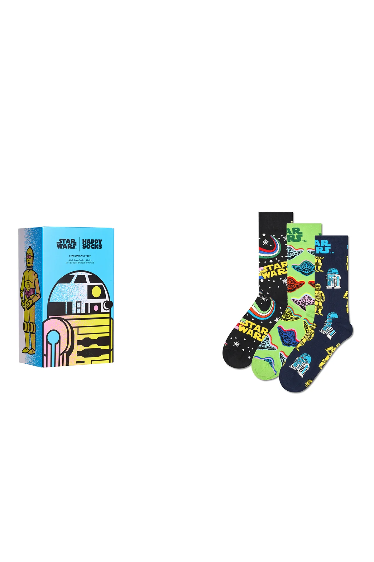 Happy Socks Erkek Çok Renkli Star Wars Desenli 3’lü Çorap Seti - Image 6