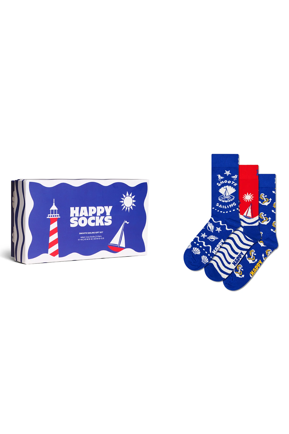 Happy Socks Kadın Mavi Sahil Temalı Pamuklu 3’lü Çorap Seti - Image 7
