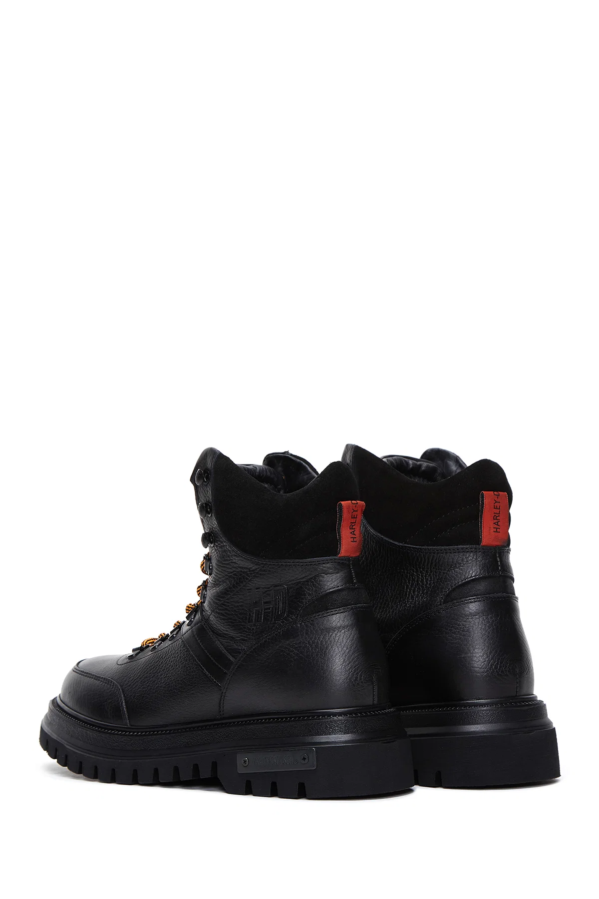Harley Davidson Erkek Siyah Stein Deri Postal Kalın Tabanlı Bot - Image 6
