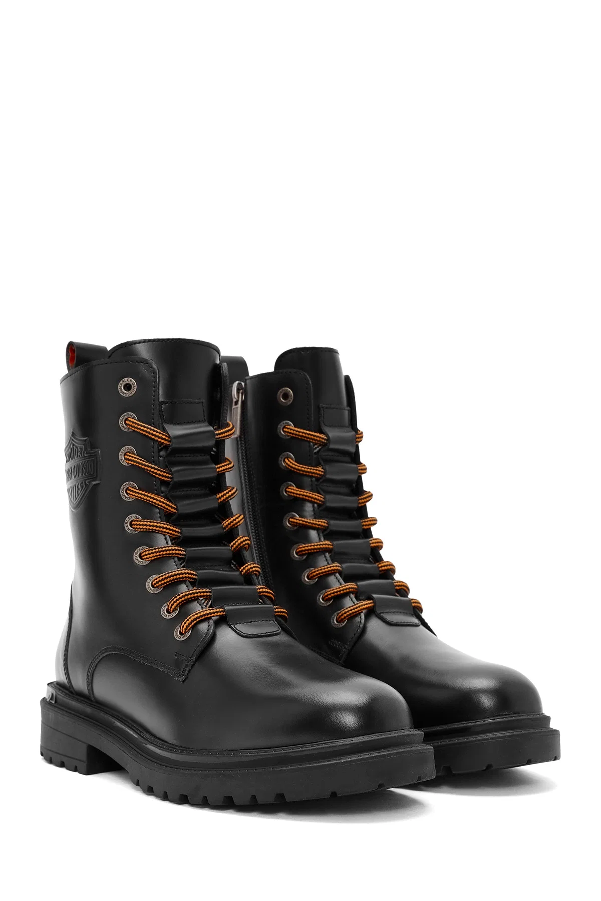 Harley Davidson Erkek Siyah Thar Bağcıklı Deri Postal Bot - Image 4