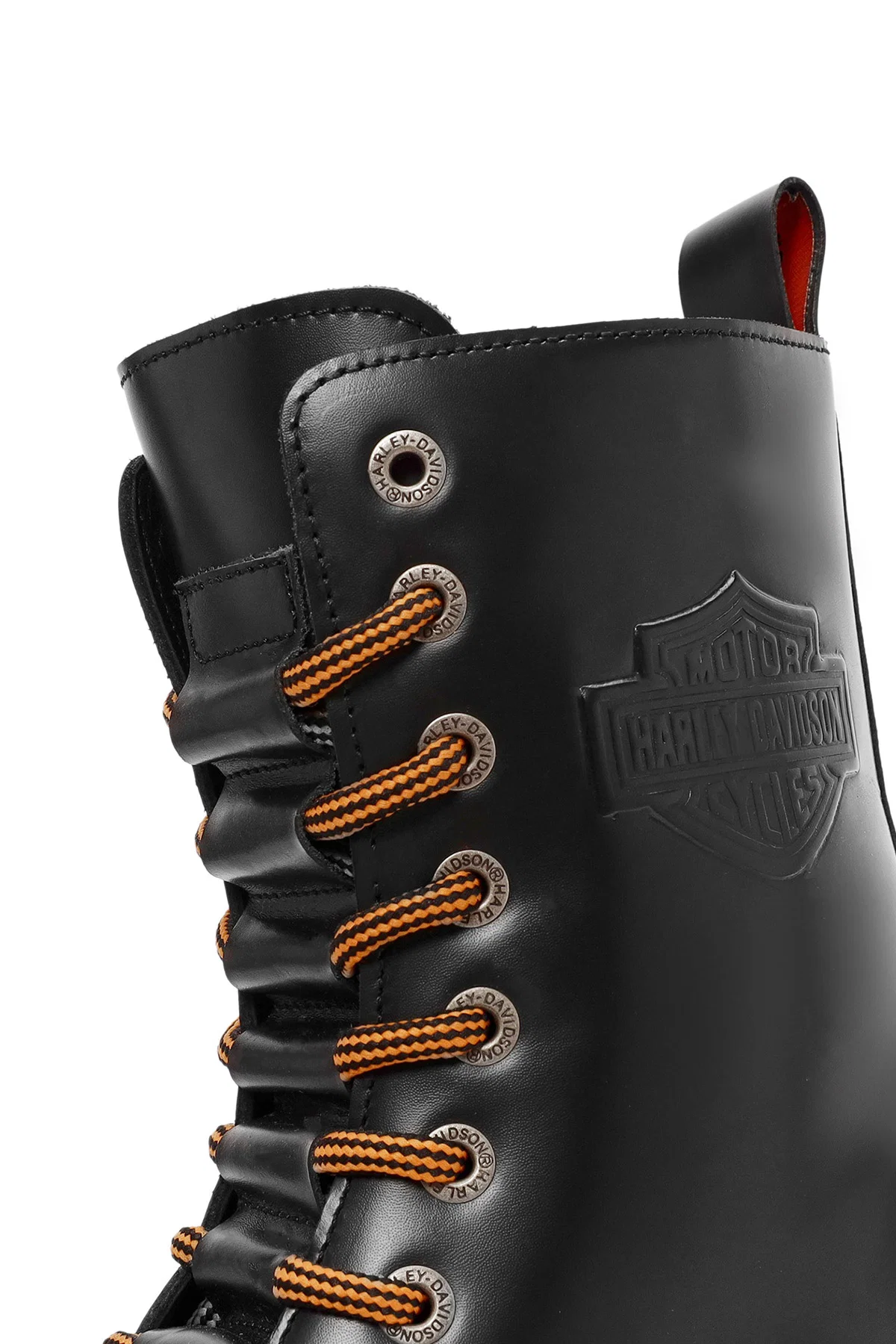 Harley Davidson Erkek Siyah Thar Bağcıklı Deri Postal Bot - Image 9