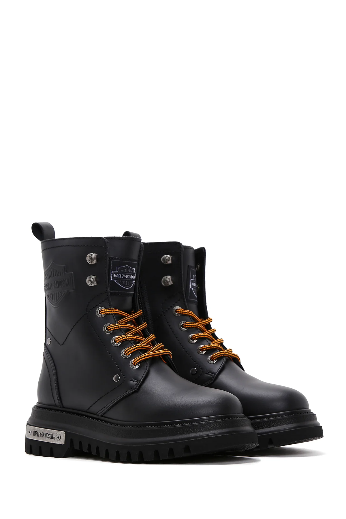 Harley Davidson Kadın Siyah Dearie Deri Postal Bot - Image 4