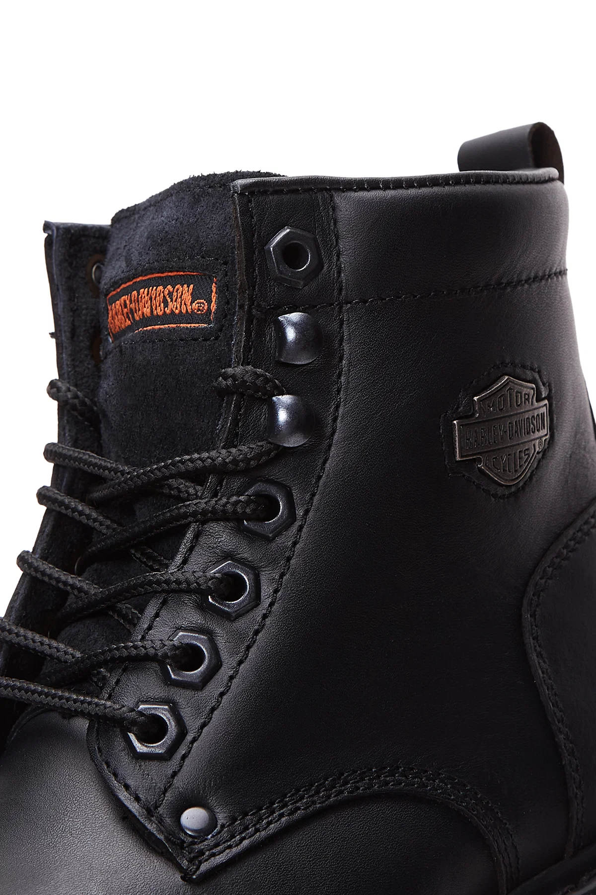 Harley Davidson Kadın Siyah Deri Gibson Postal Bot - Image 7
