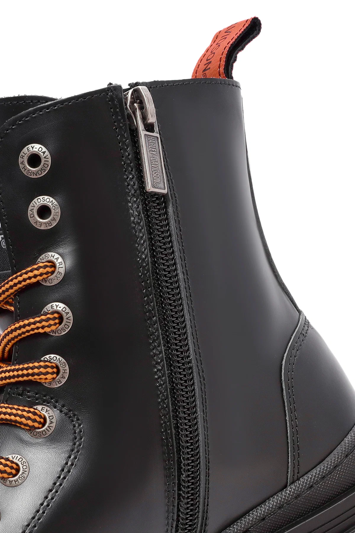 Harley Davidson Kadın Siyah Jimmy Fermuarlı Deri Postal Bot - Image 13
