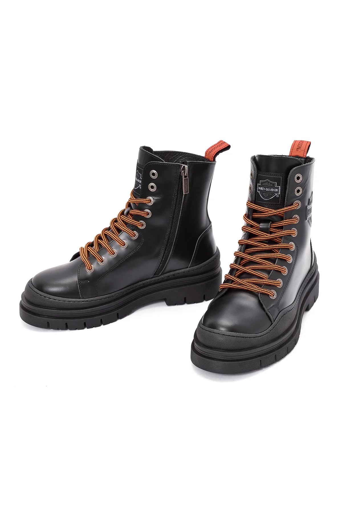 Harley Davidson Kadın Siyah Jimmy Fermuarlı Deri Postal Bot - Image 3