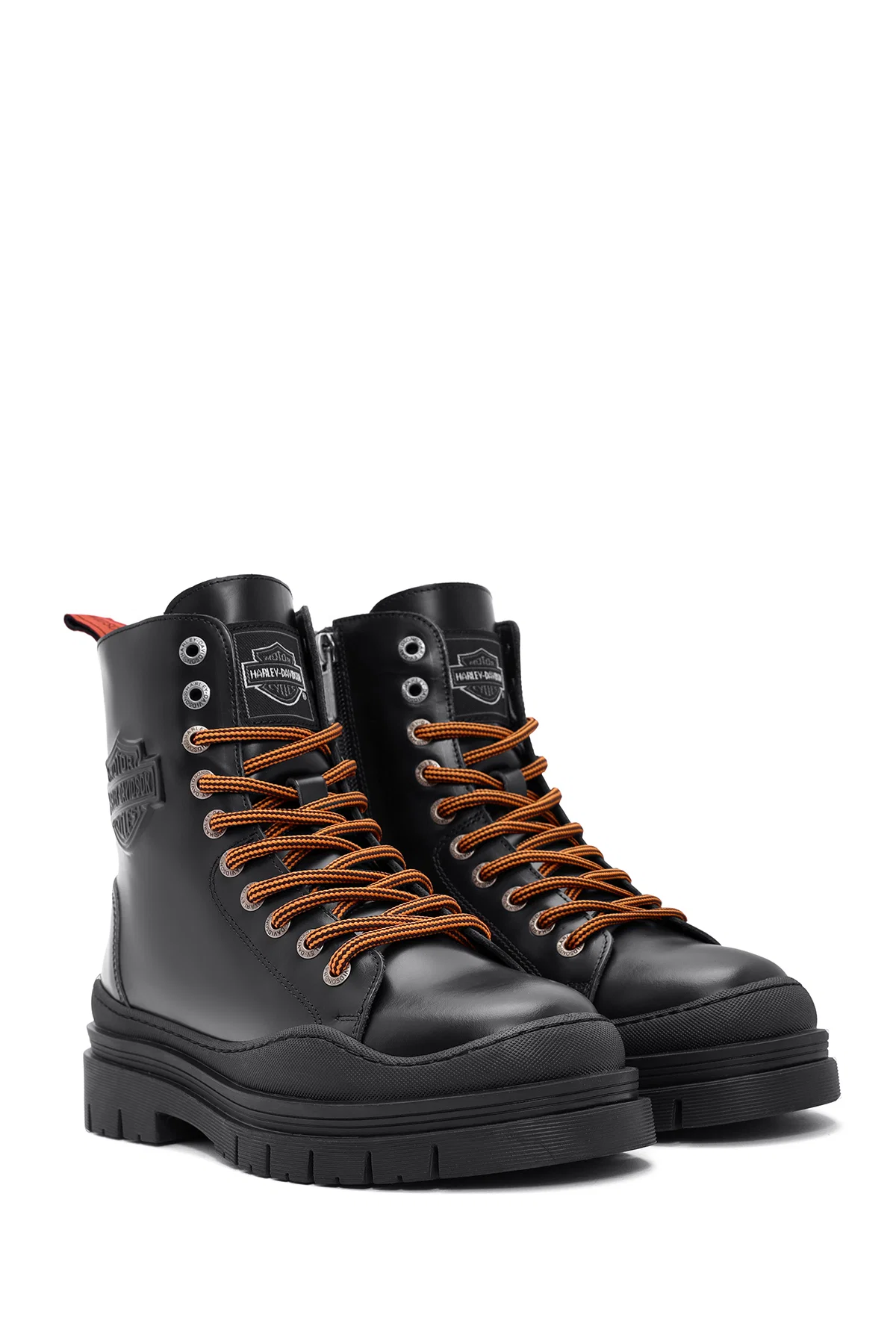 Harley Davidson Kadın Siyah Jimmy Fermuarlı Deri Postal Bot - Image 4