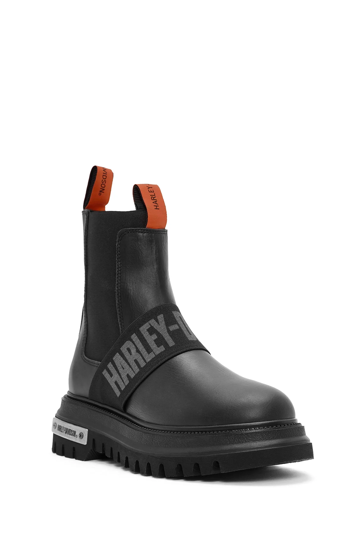 Harley Davidson Kadın Siyah Nefud Deri Chelsea Bot - Image 7