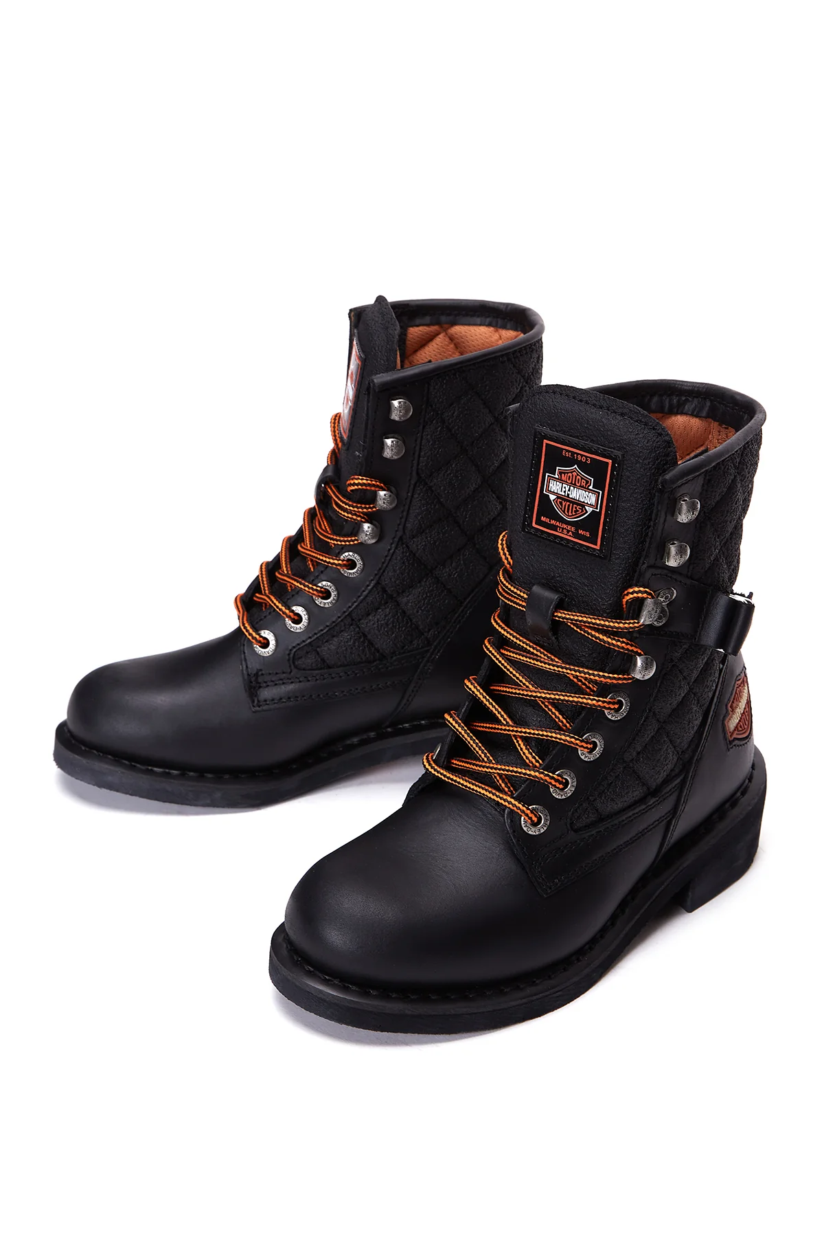 Harley Davidson Kadın Siyah New Worker Deri Postal Bot - Image 3