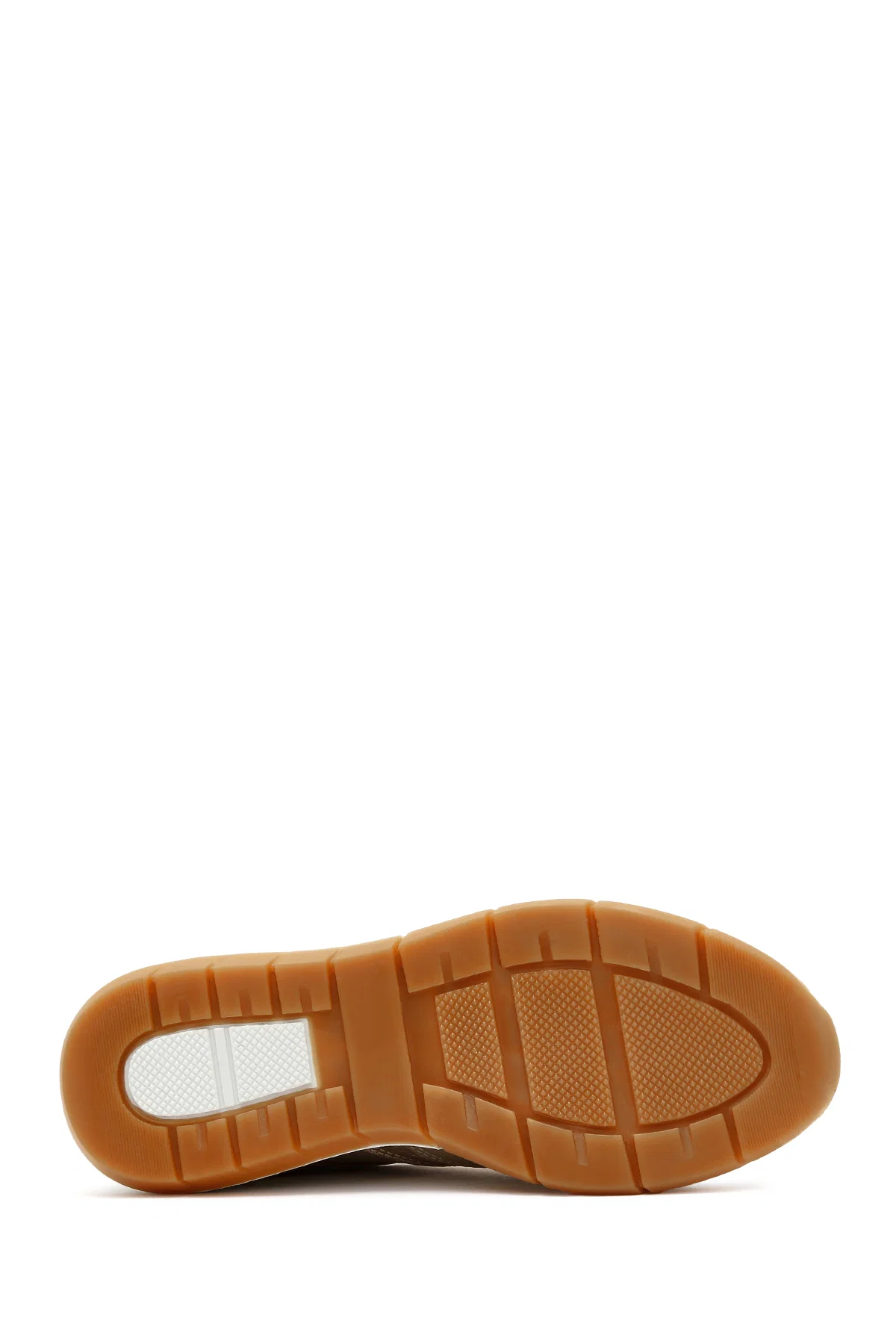 Kadın Altın Bağcıklı Yandan Fermuarlı Deri Sneaker - Image 4