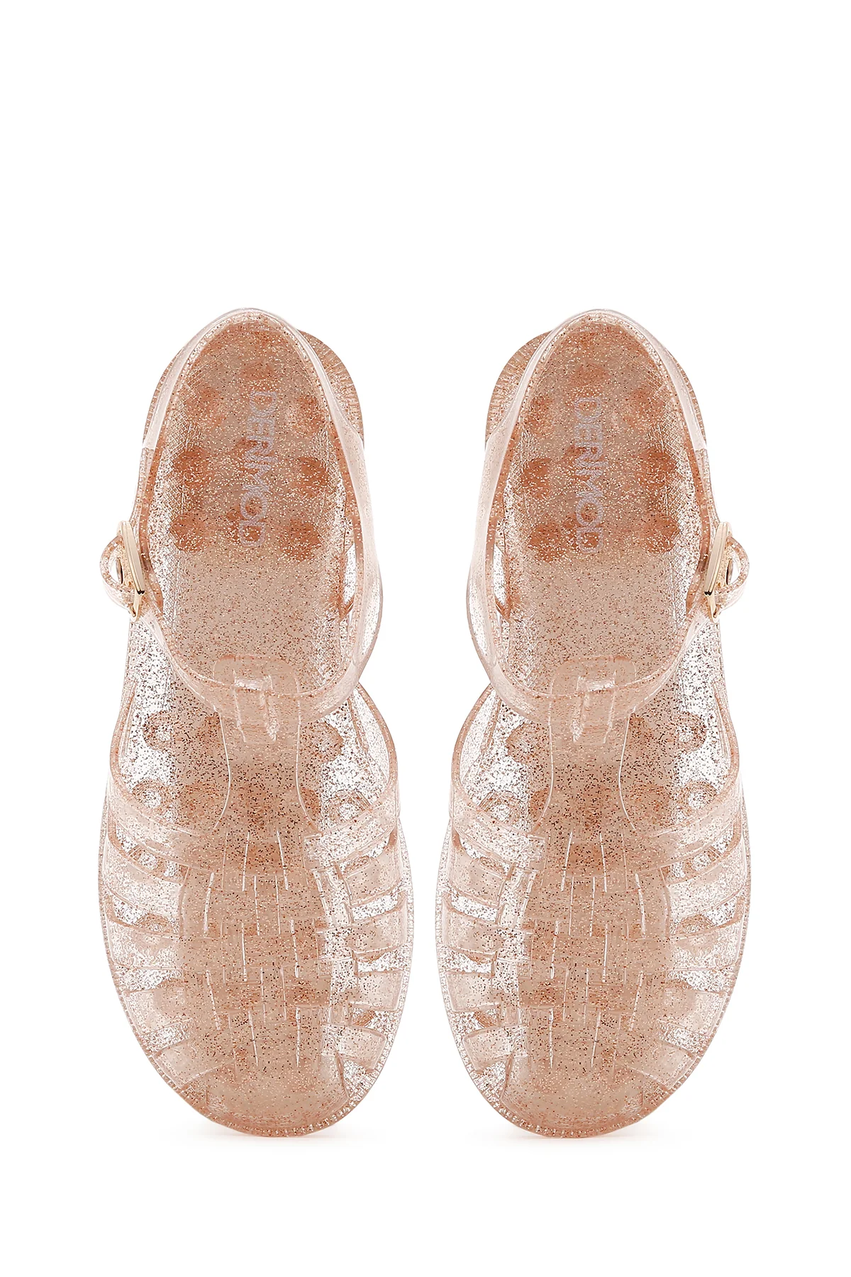 Kadın Altın Bilekten Bantlı Jelly Sandalet - Image 4