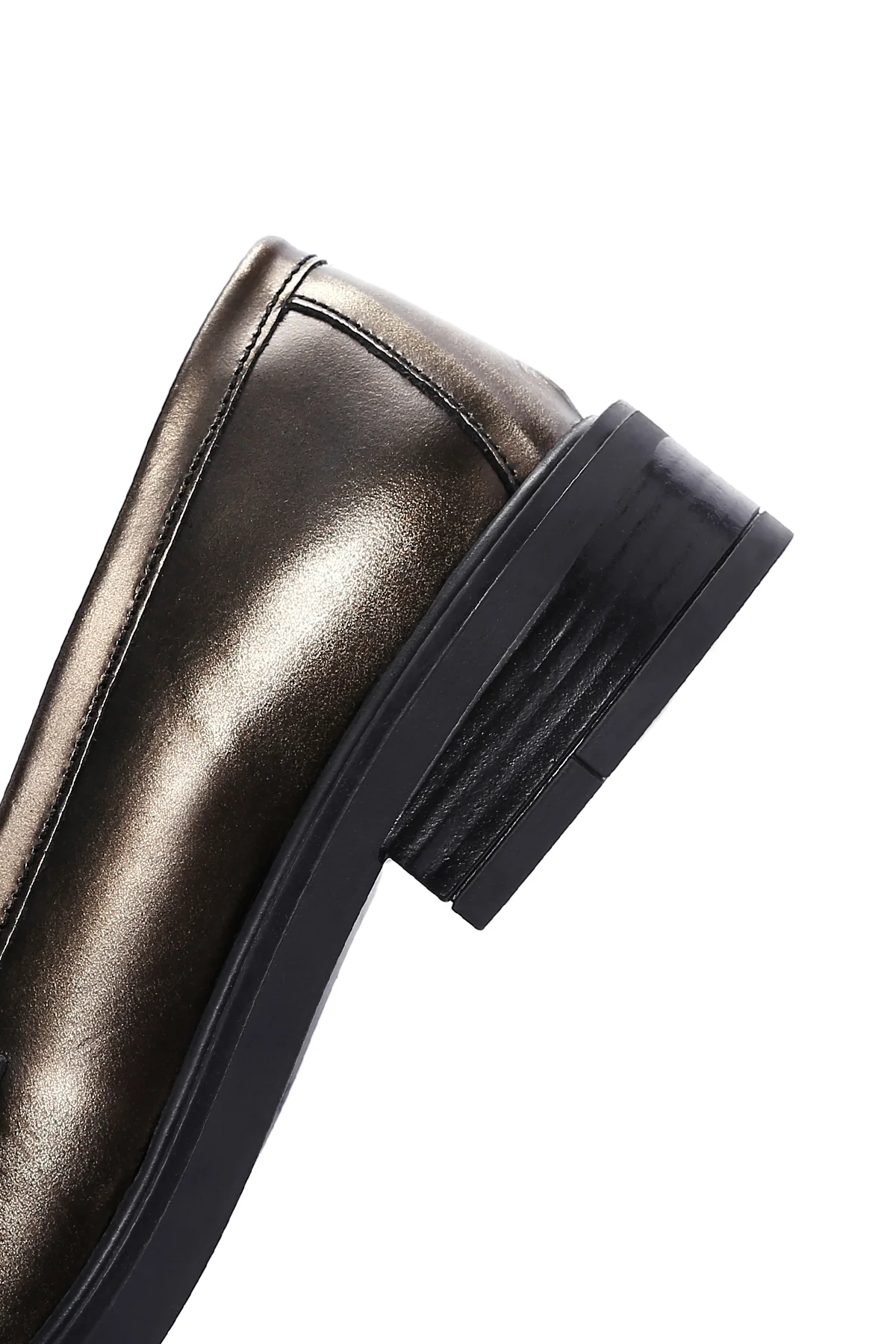 Kadın Altın Deri Casual Loafer - Image 10