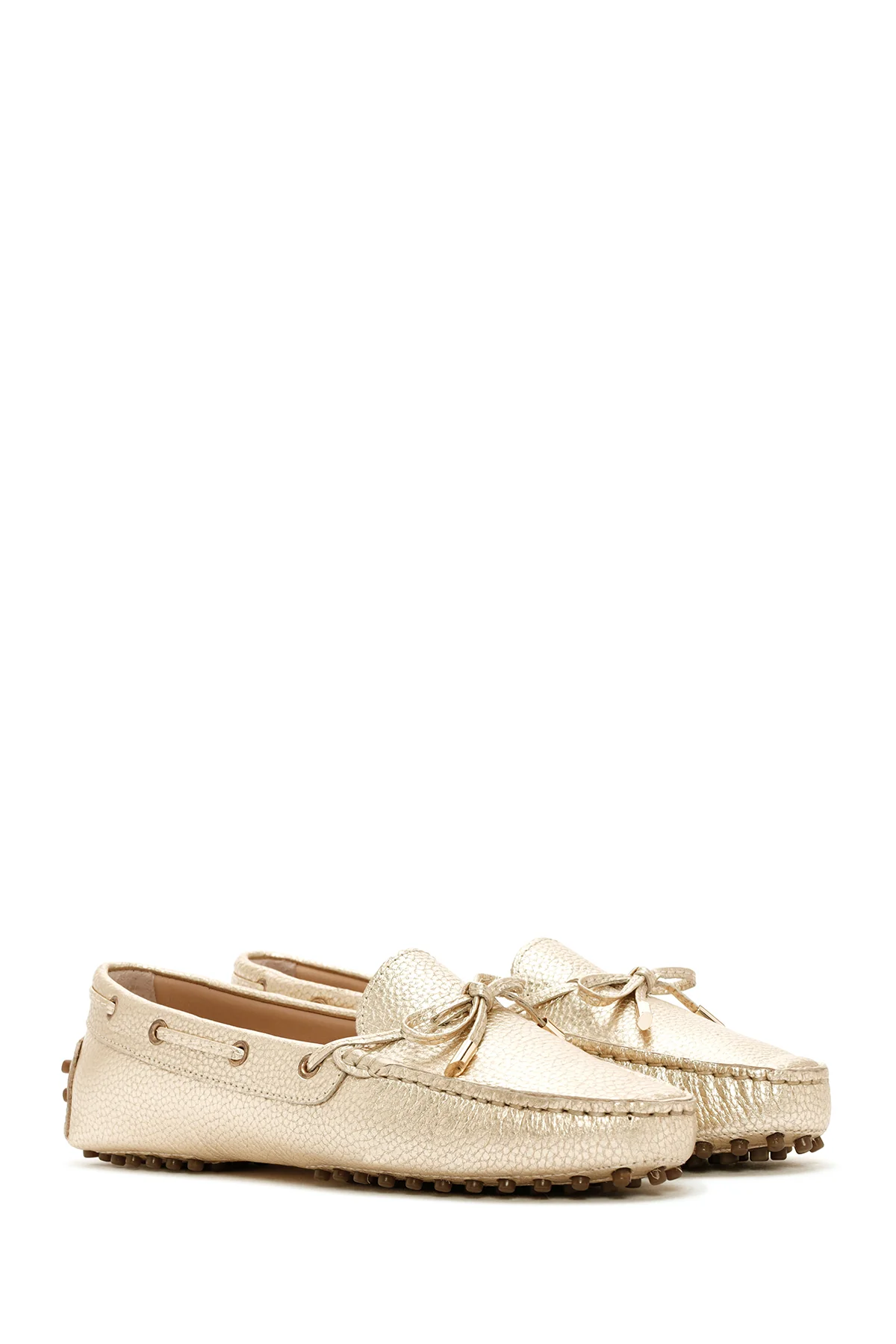 Kadın Altın Deri Loafer - Image 3