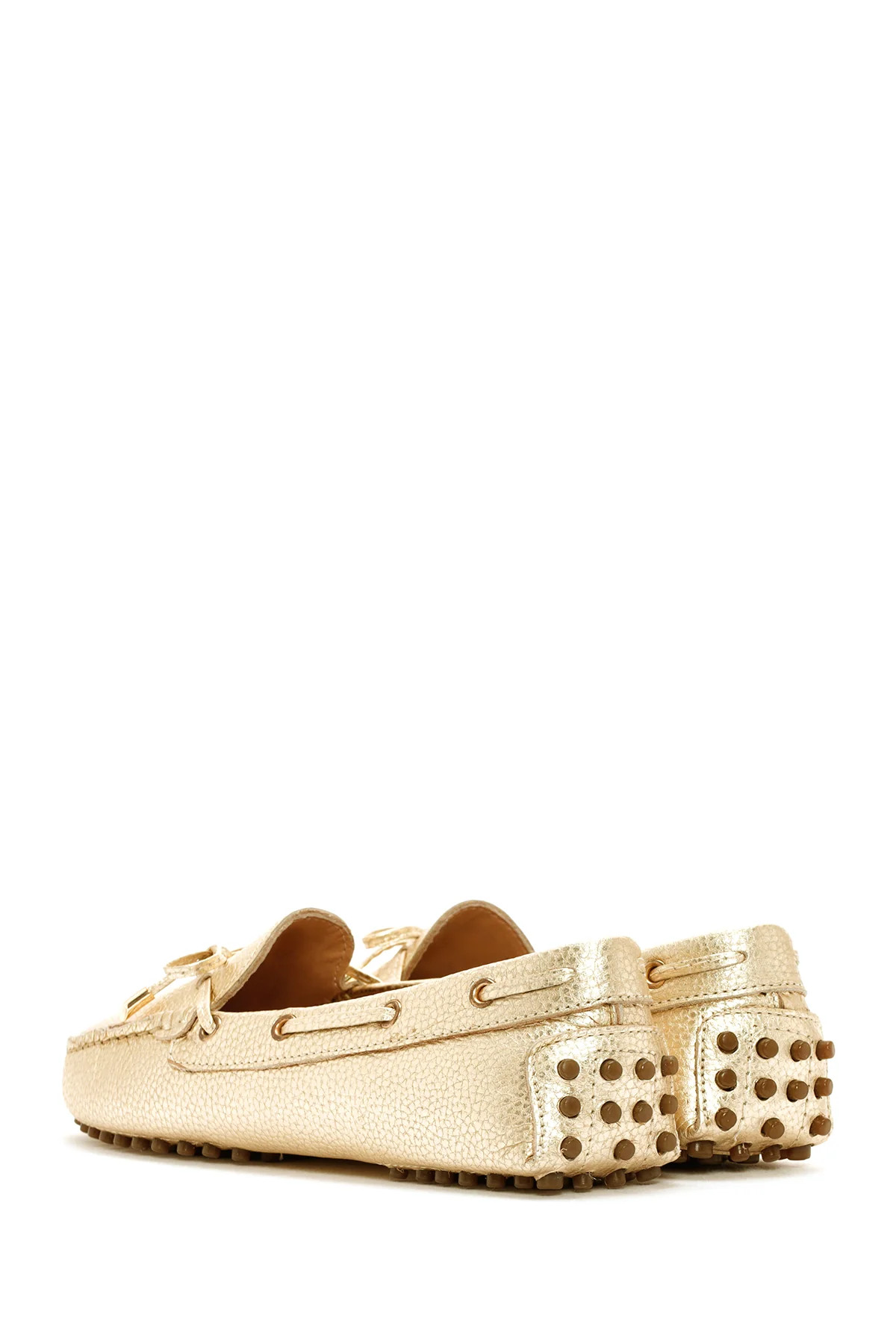 Kadın Altın Deri Loafer - Image 5