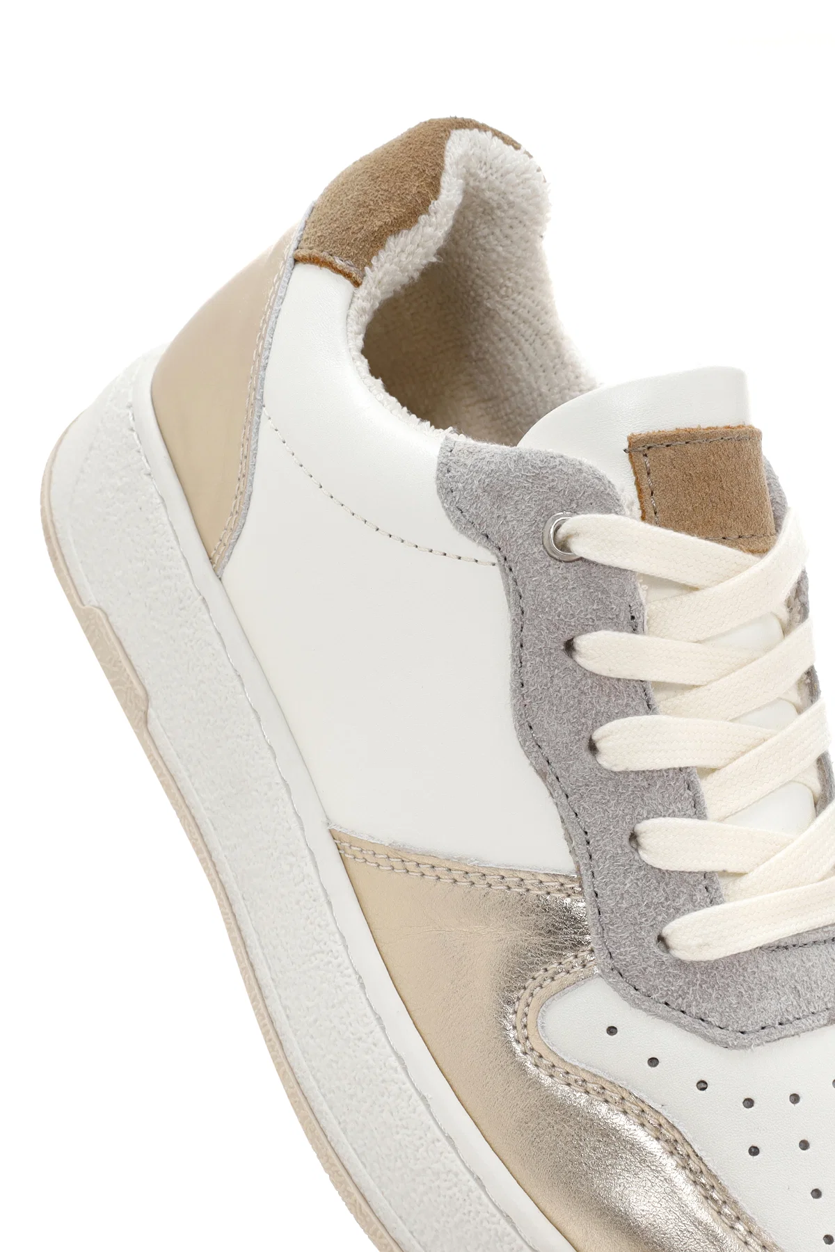 Kadın Altın Deri Sneaker - Image 10