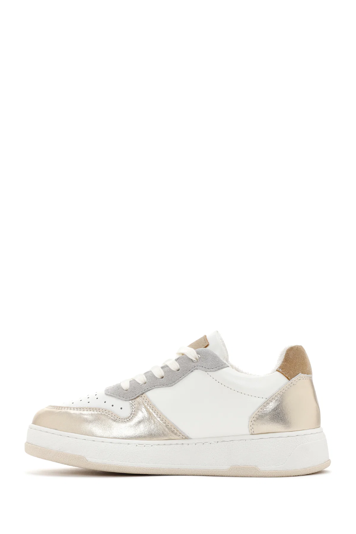 Kadın Altın Deri Sneaker - Image 2