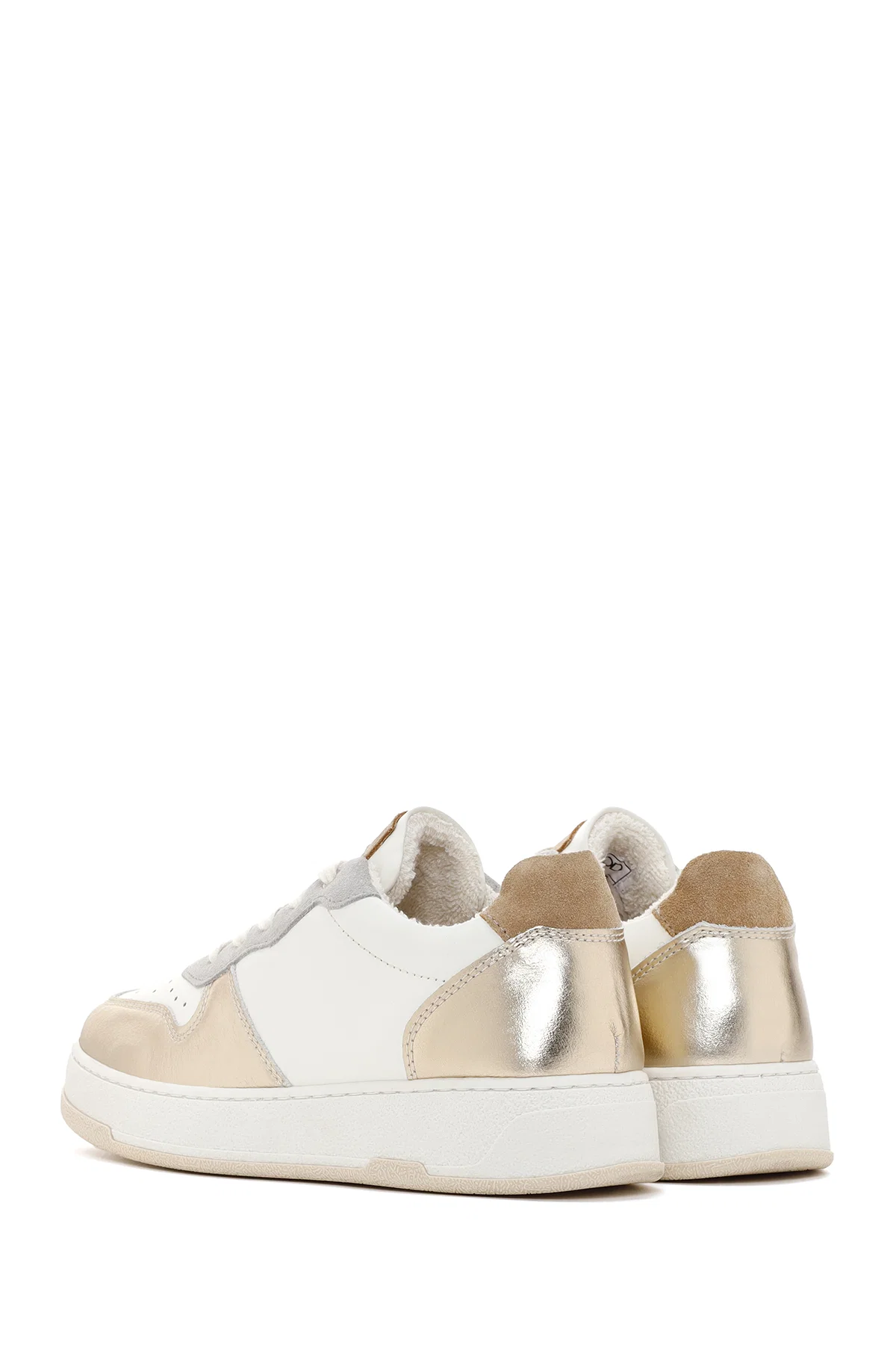 Kadın Altın Deri Sneaker - Image 5
