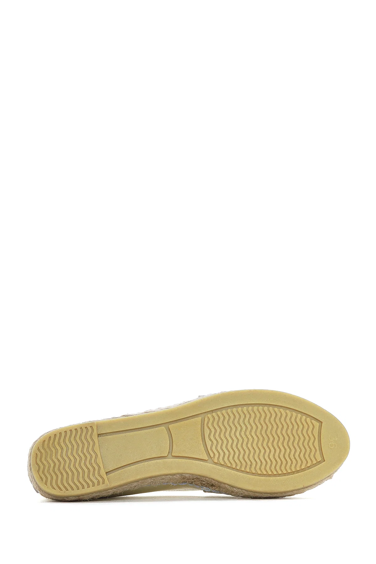 Kadın Altın Metalik Deri Espadril - Image 4
