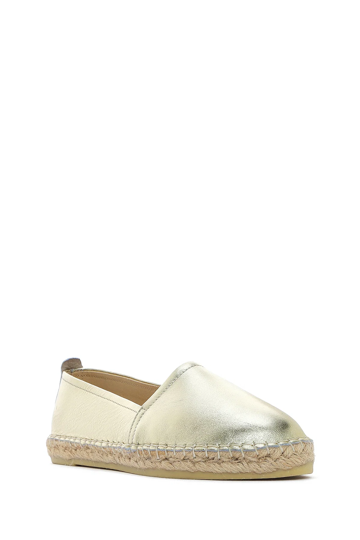 Kadın Altın Metalik Deri Espadril - Image 6