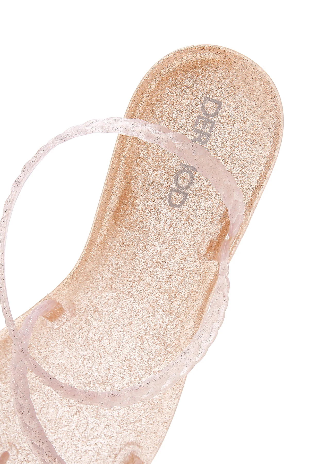 Kadın Altın Şeffaf Jelly Düz Sandalet - Image 7
