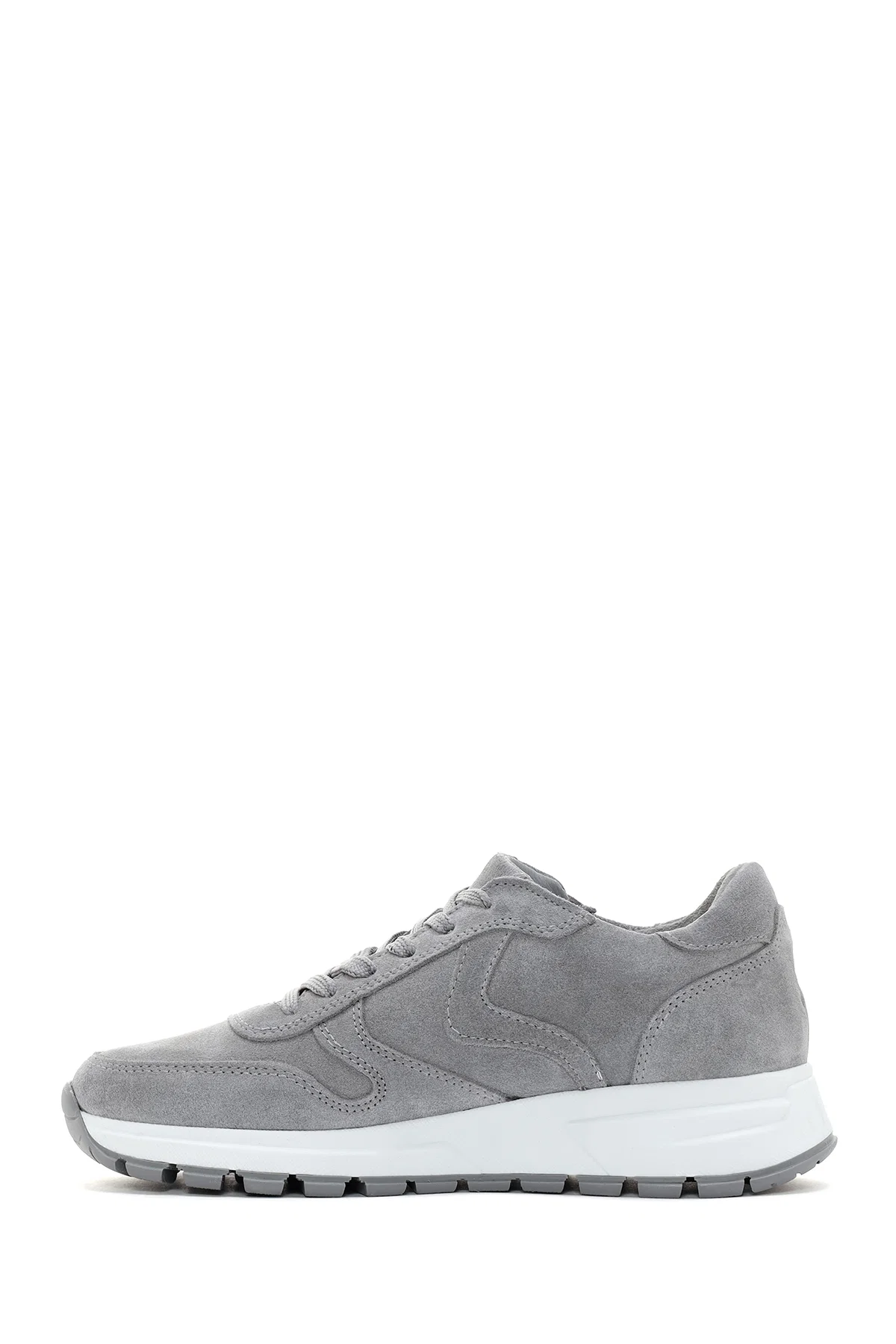 Kadın Antrasit Bağcıklı Süet Deri Sneaker - Image 2