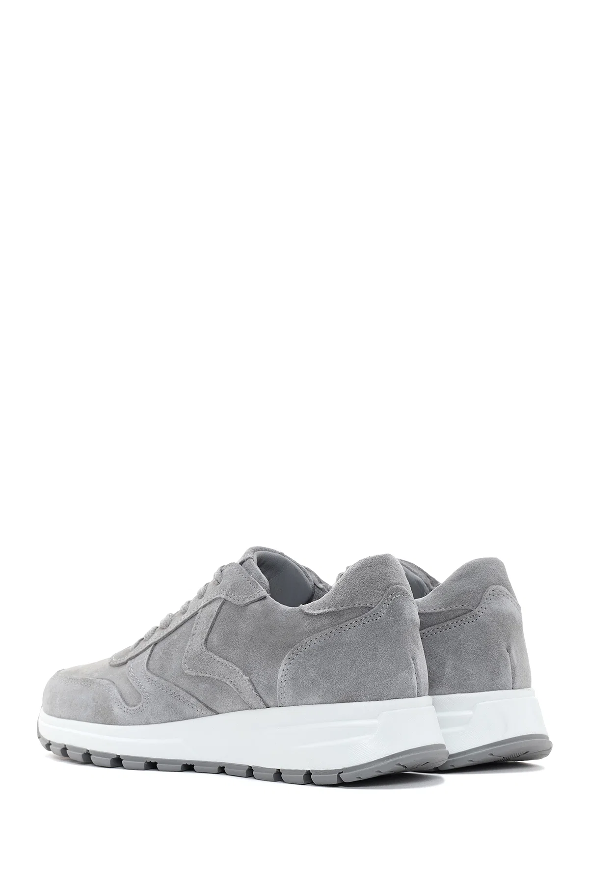 Kadın Antrasit Bağcıklı Süet Deri Sneaker - Image 5