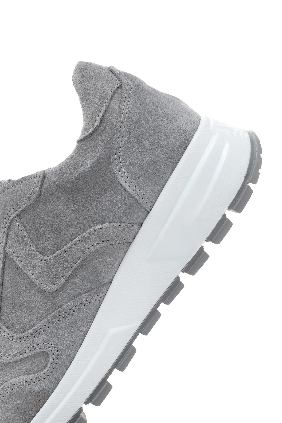 Kadın Antrasit Bağcıklı Süet Deri Sneaker - Image 7