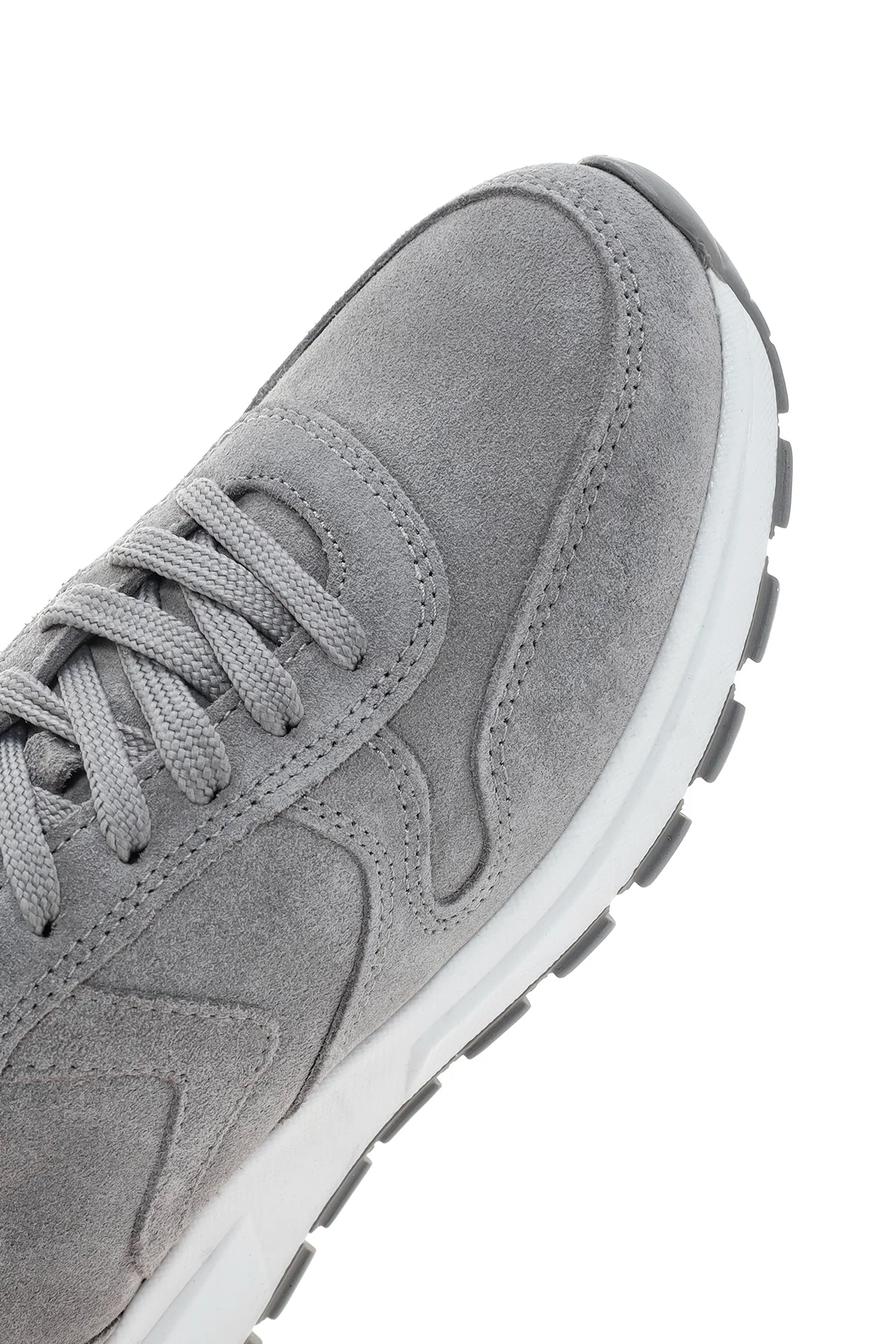 Kadın Antrasit Bağcıklı Süet Deri Sneaker - Image 9