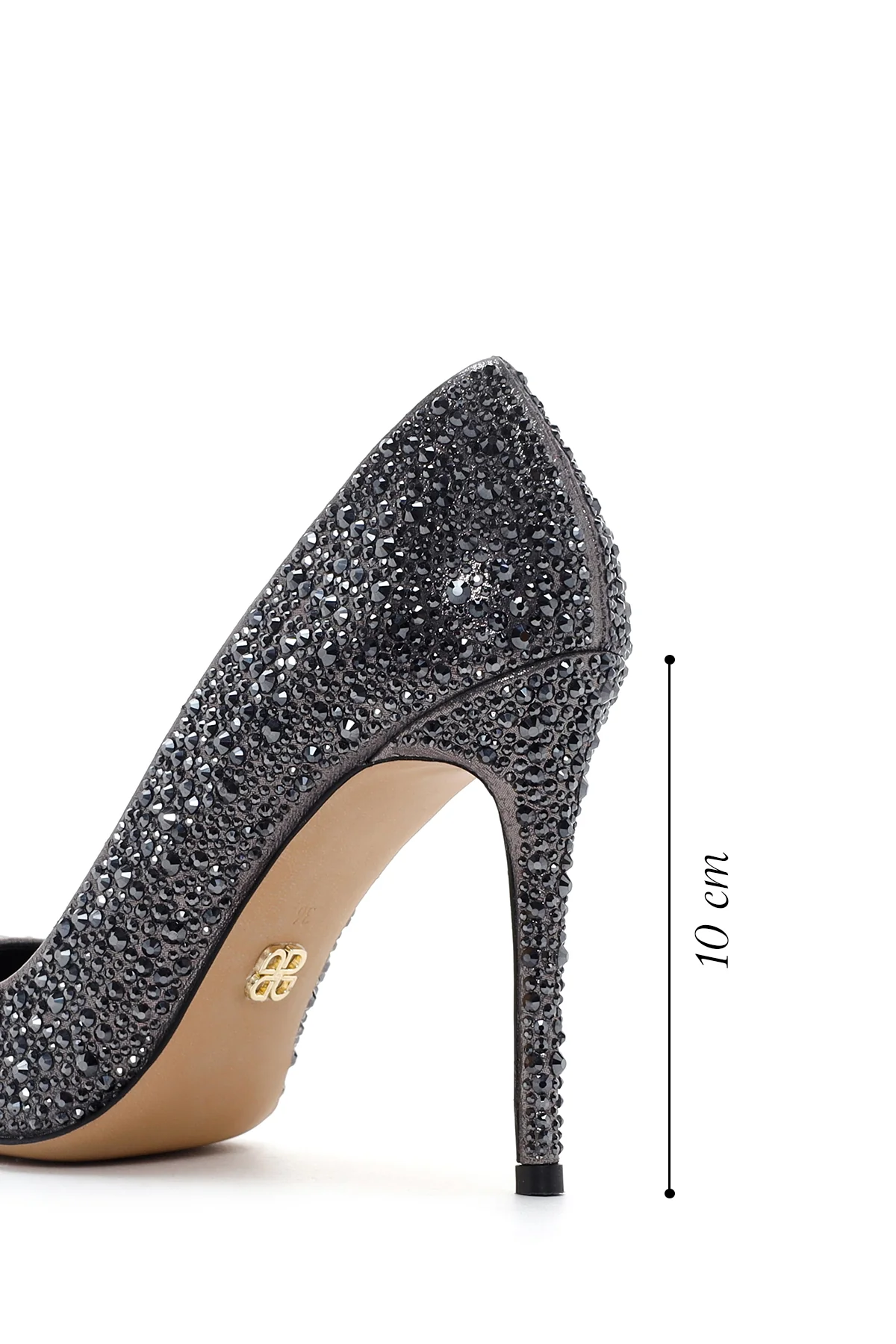 Kadın Antrasit Deri İnce Yüksek Topuklu Stiletto - Image 2