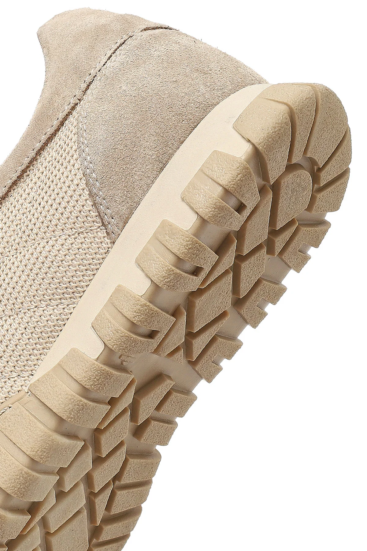 Kadın Bej Bağcıklı Deri Sneaker - Image 8