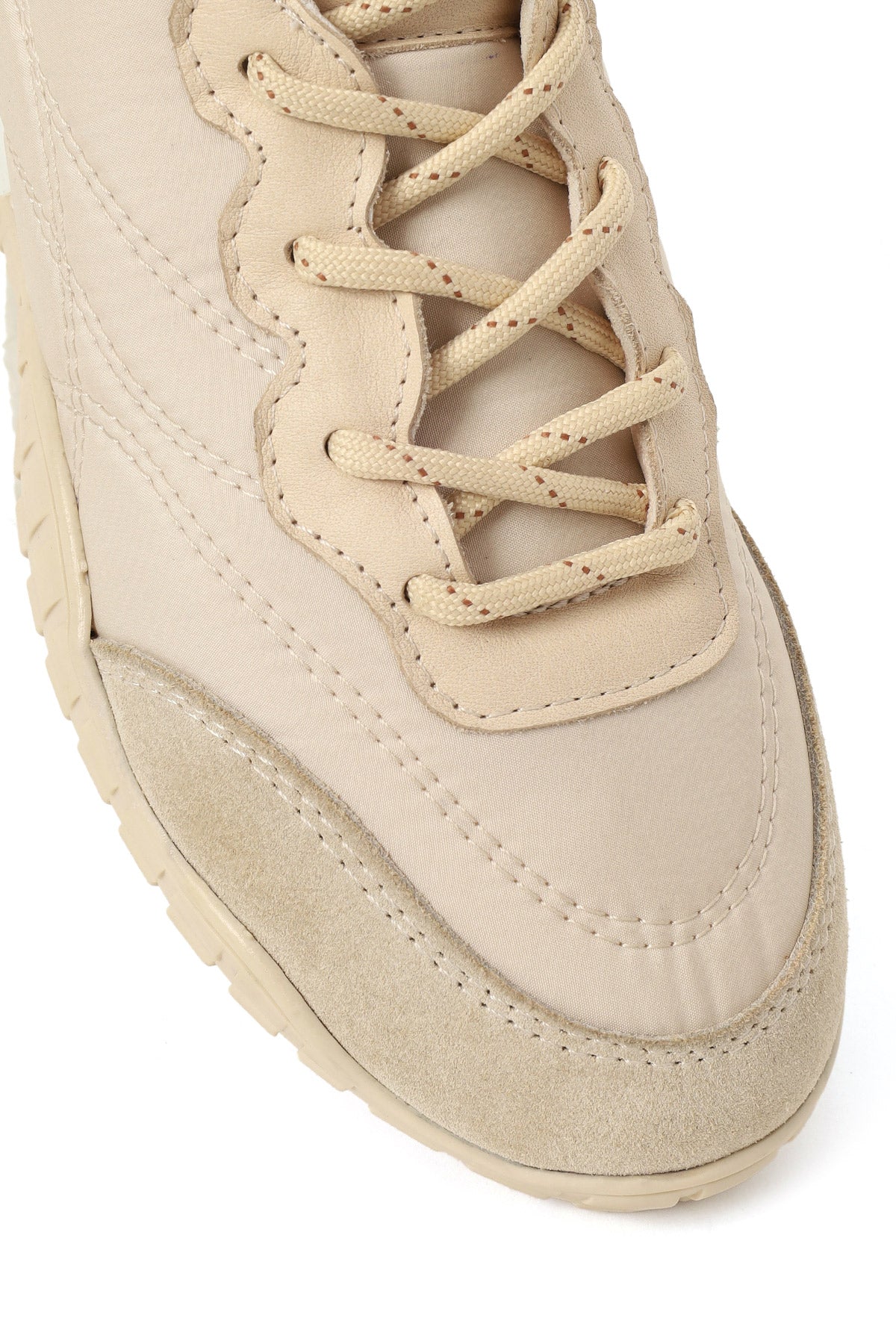Kadın Bej Bağcıklı Deri Sneaker - Image 10