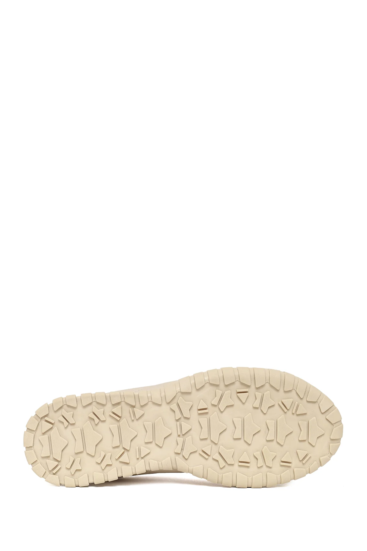Kadın Bej Bağcıklı Deri Sneaker - Image 6