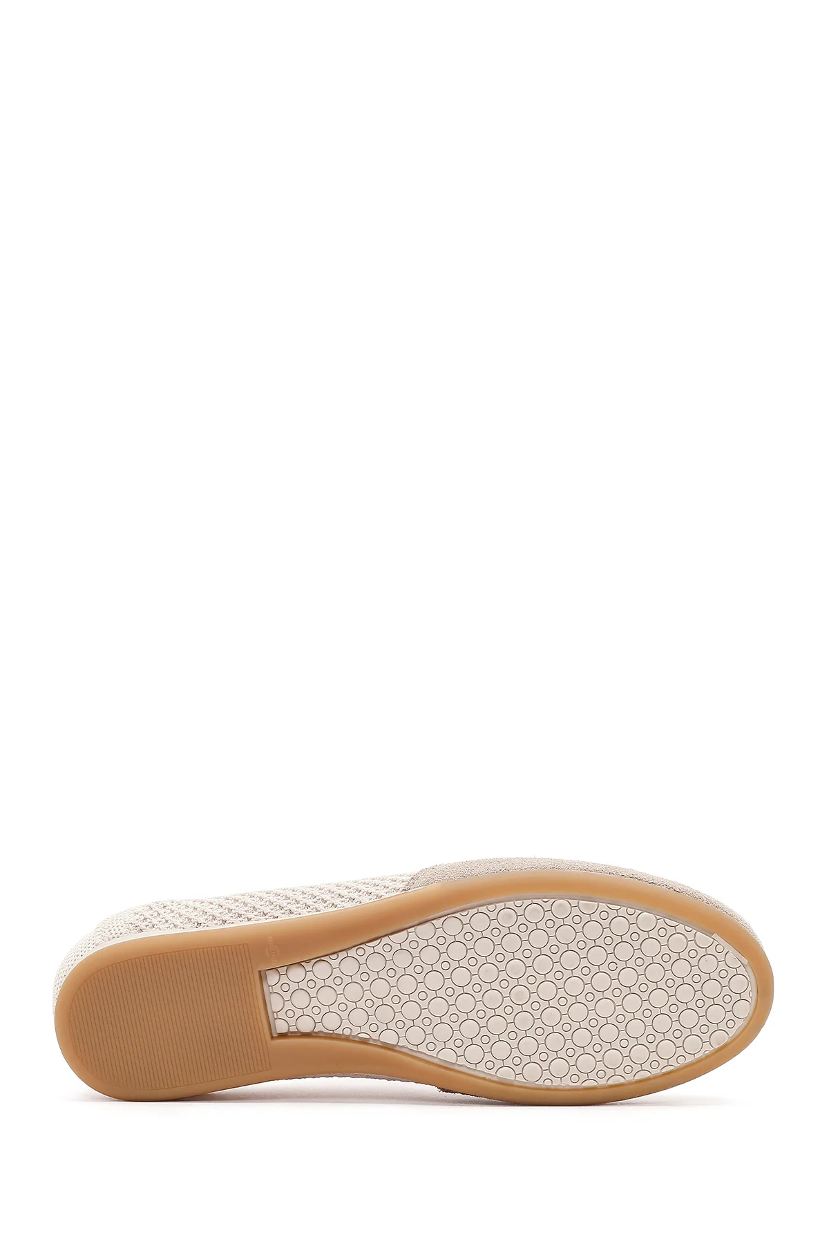 Kadın Bej Bağcıklı Deri Sneaker - Image 6