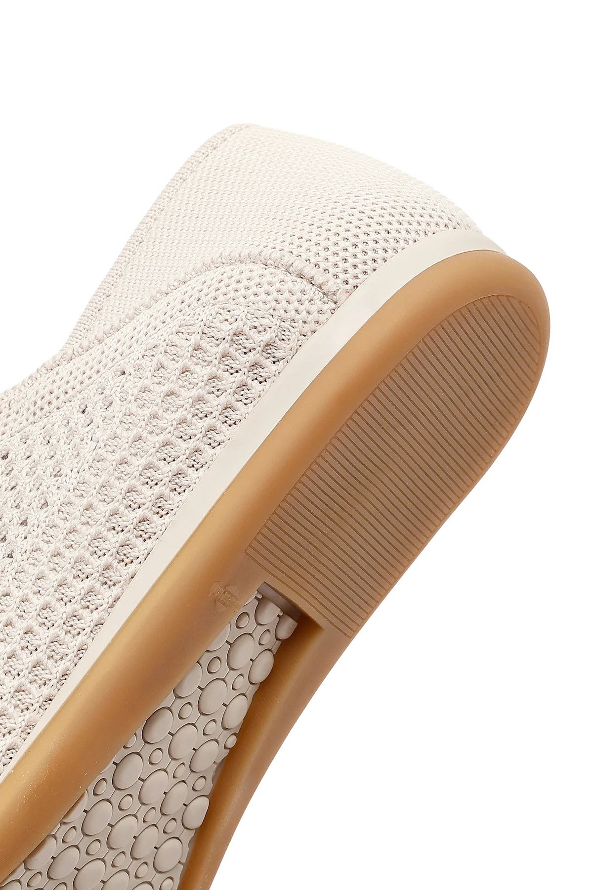 Kadın Bej Bağcıklı Deri Sneaker - Image 9