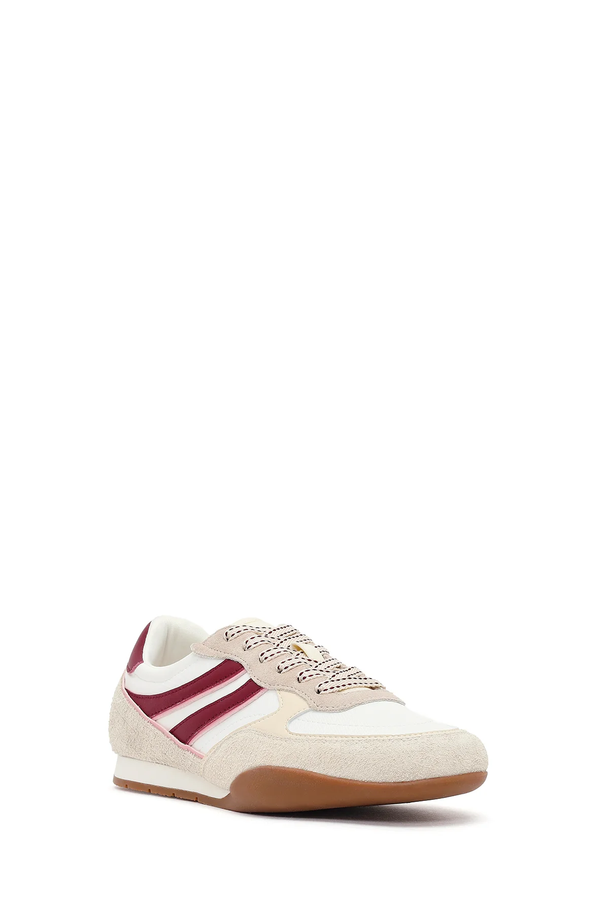Kadın Bej Bağcıklı Deri Sneaker - Image 6