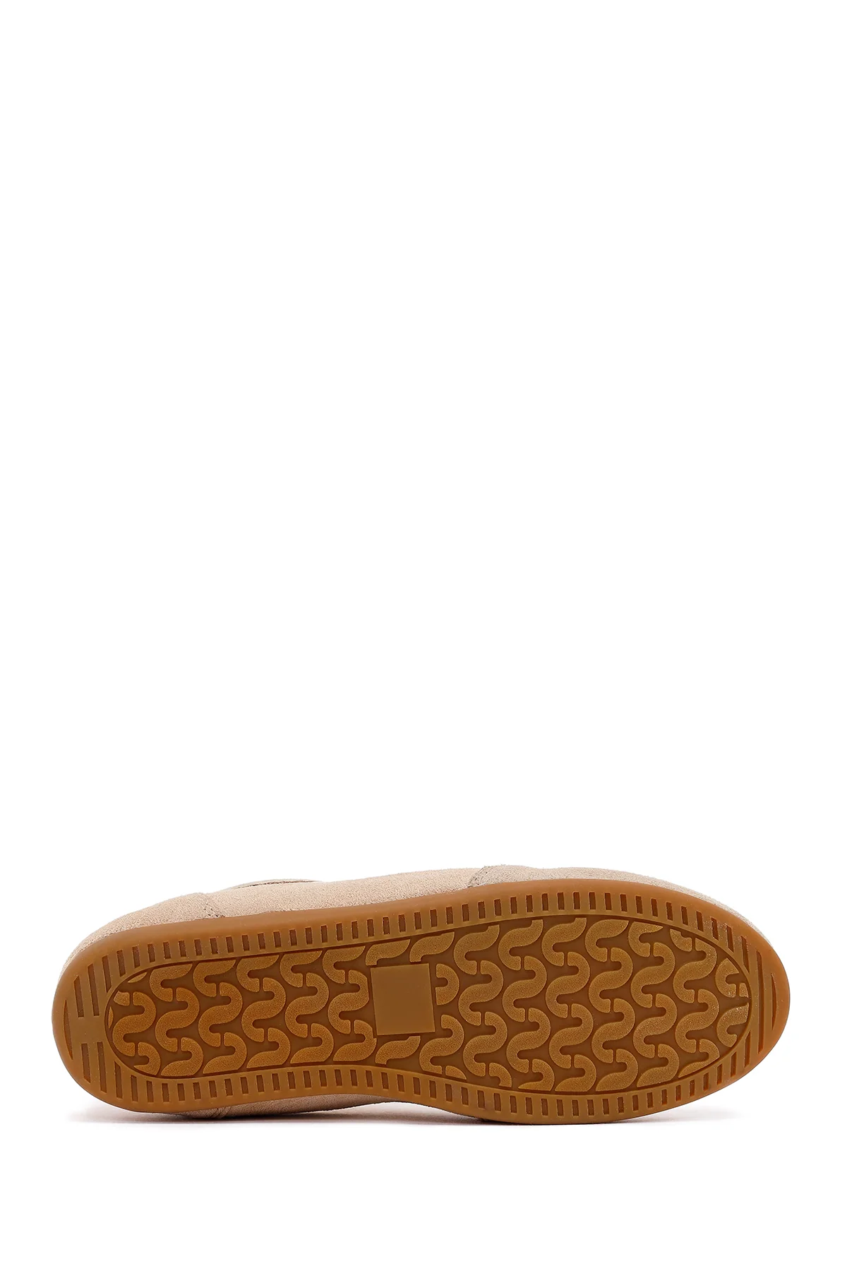Kadın Bej Bağcıklı Fileli Deri Sneaker - Image 5