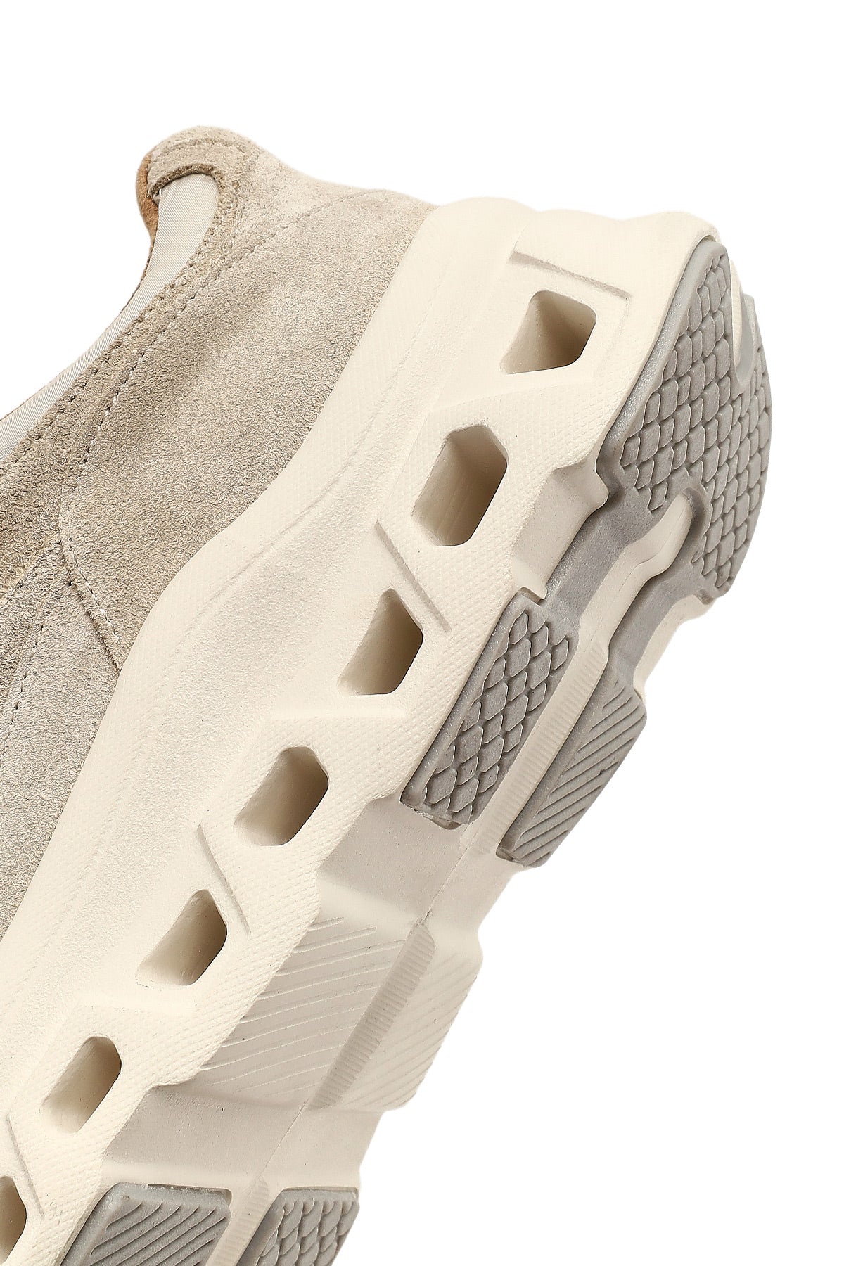 Kadın Bej Bağcıklı Kalın Tabanlı Deri Sneaker - Image 9