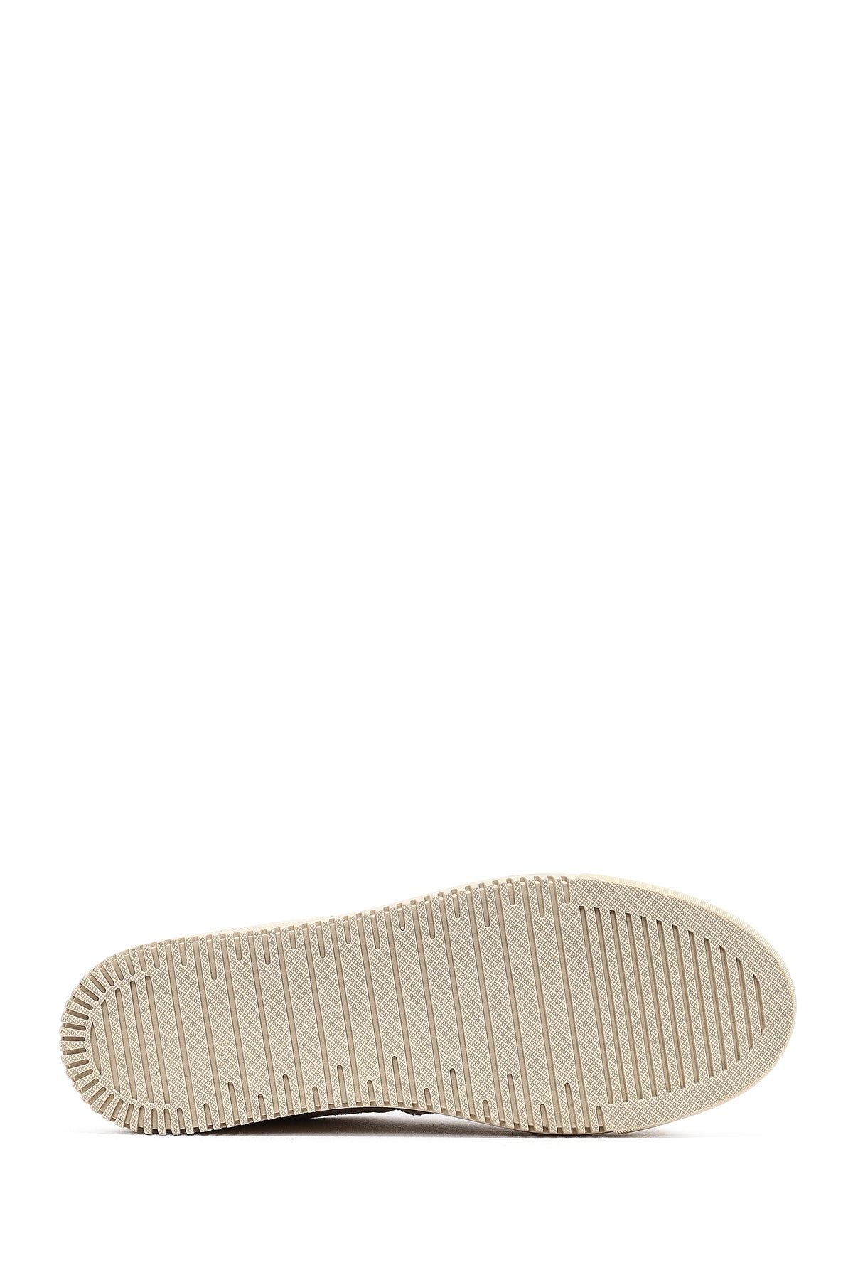 Kadın Bej Bağcıklı Kalın Tabanlı Desenli Deri Sneaker - Image 6