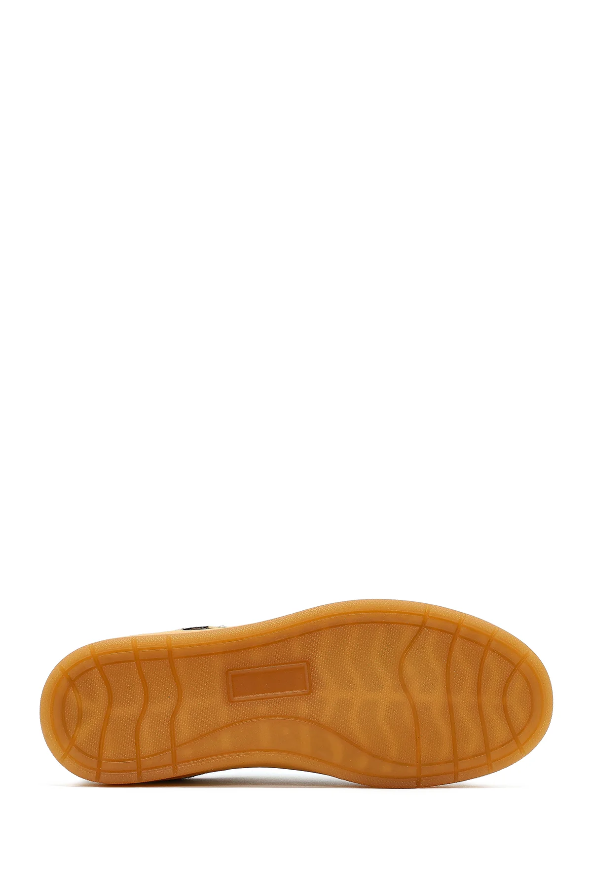 Kadın Bej Bağcıklı Kalın Tabanlı Desenli Sneaker - Image 4