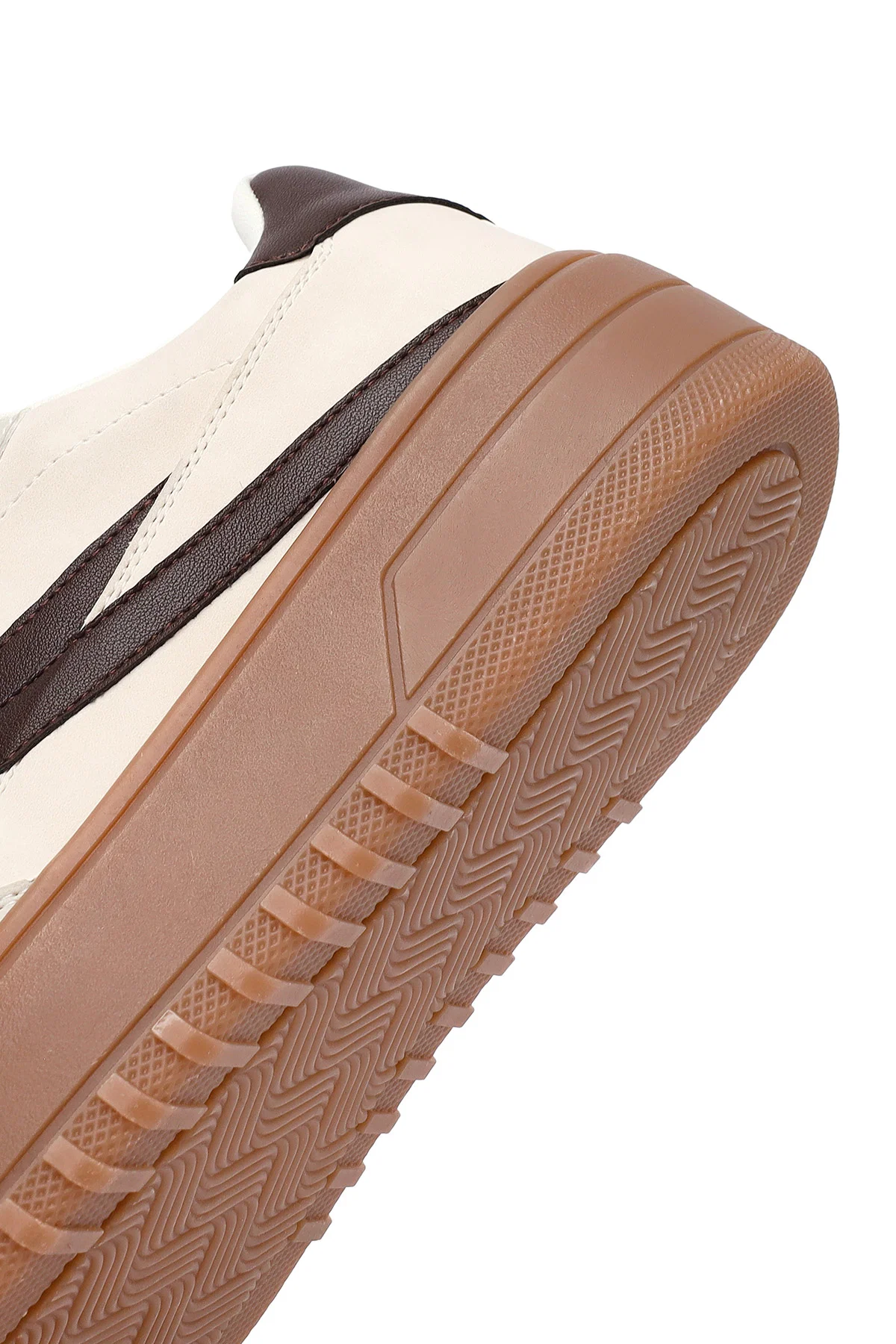 Kadın Bej Bağcıklı Kalın Tabanlı Sneaker - Image 8