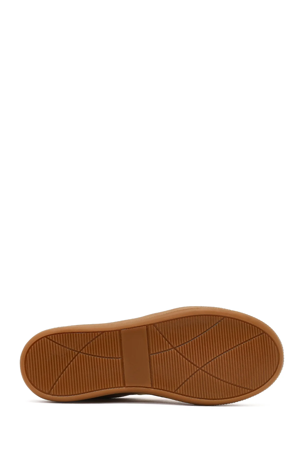 Kadın Bej Bağcıklı Kalın Tabanlı Sneaker - Image 4