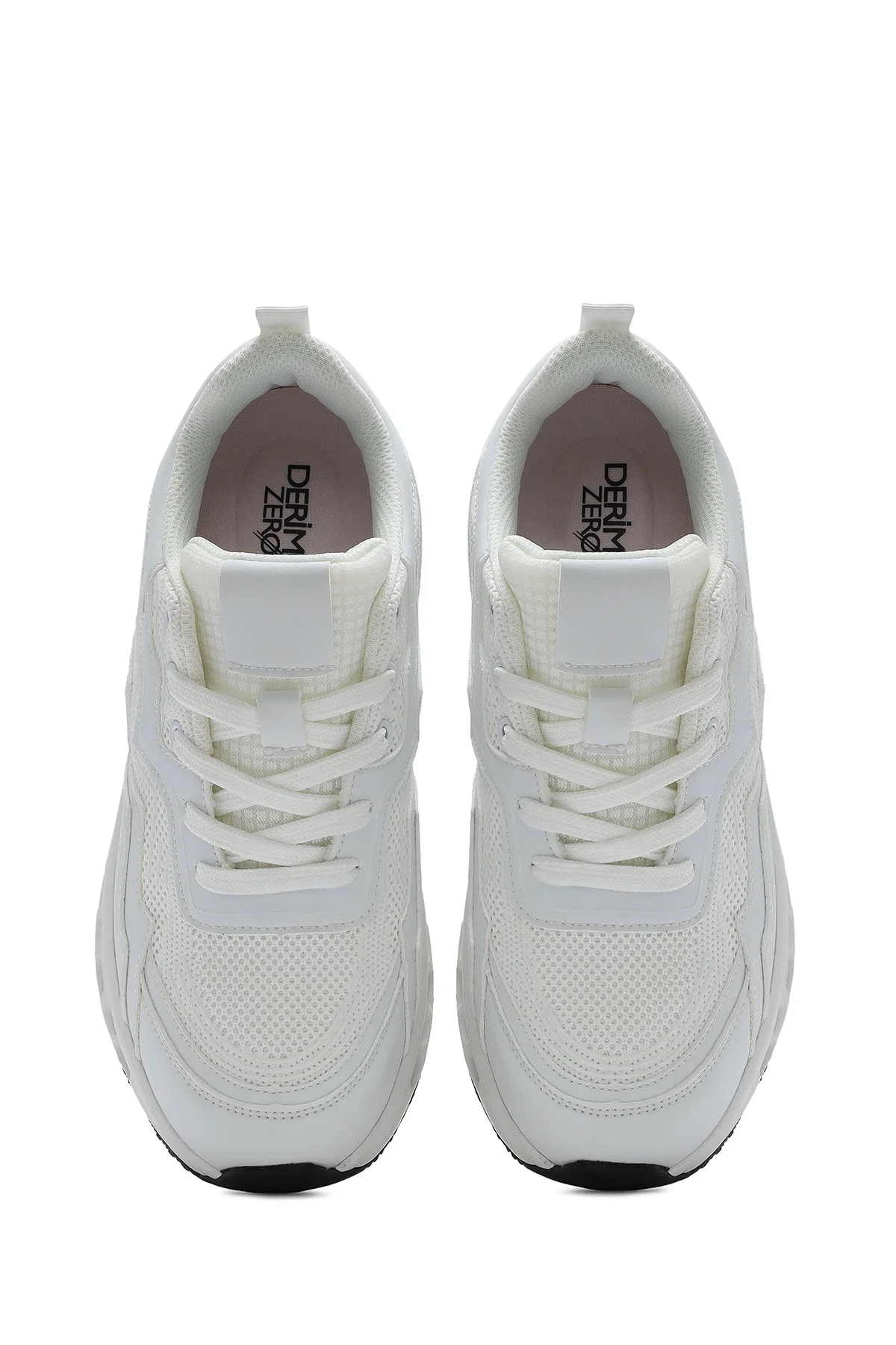 Kadın Bej Bağcıklı Kalın Tabanlı Sneaker - Image 7