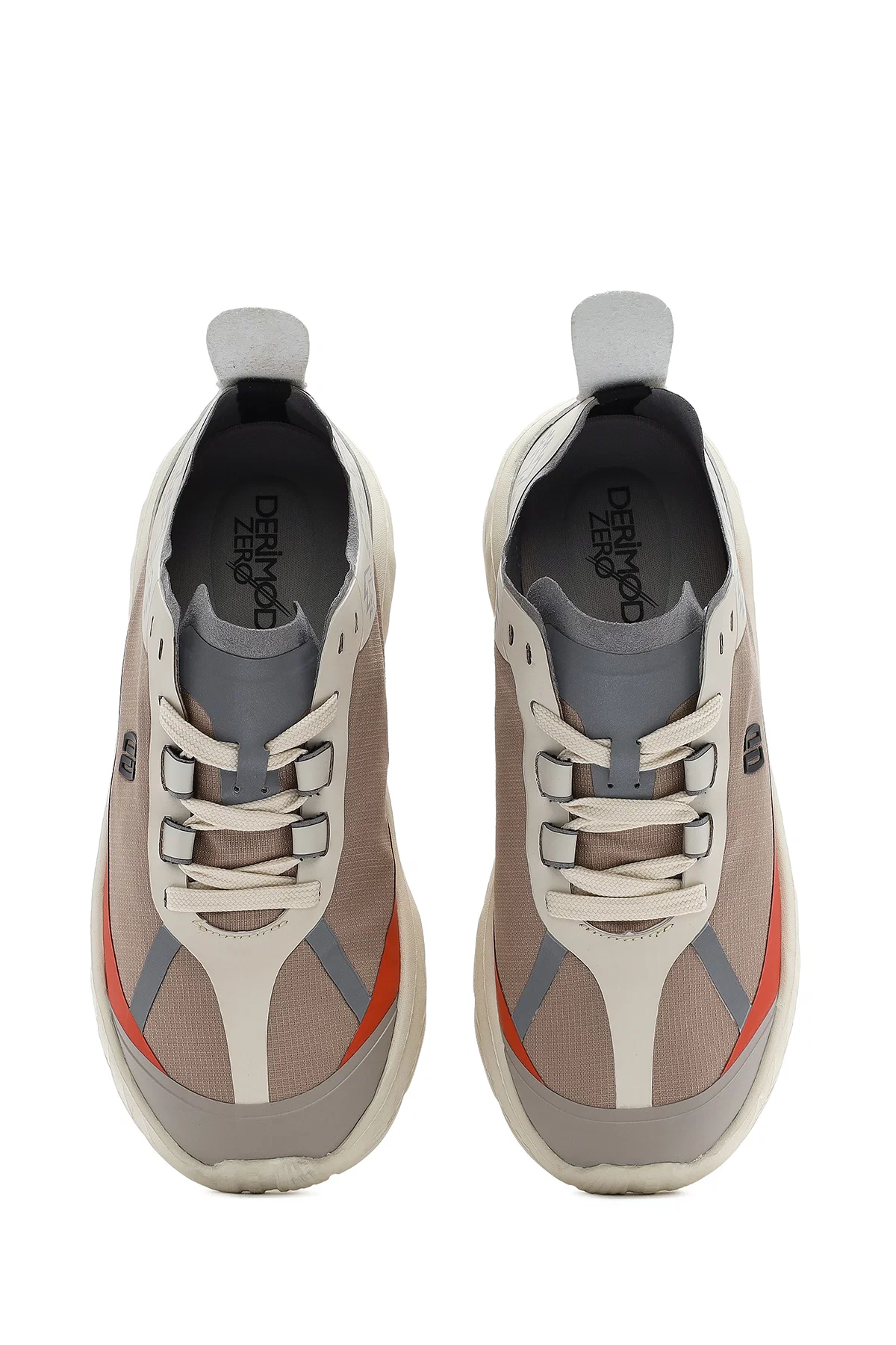 Kadın Bej Bağcıklı Kalın Tabanlı Sneaker - Image 7
