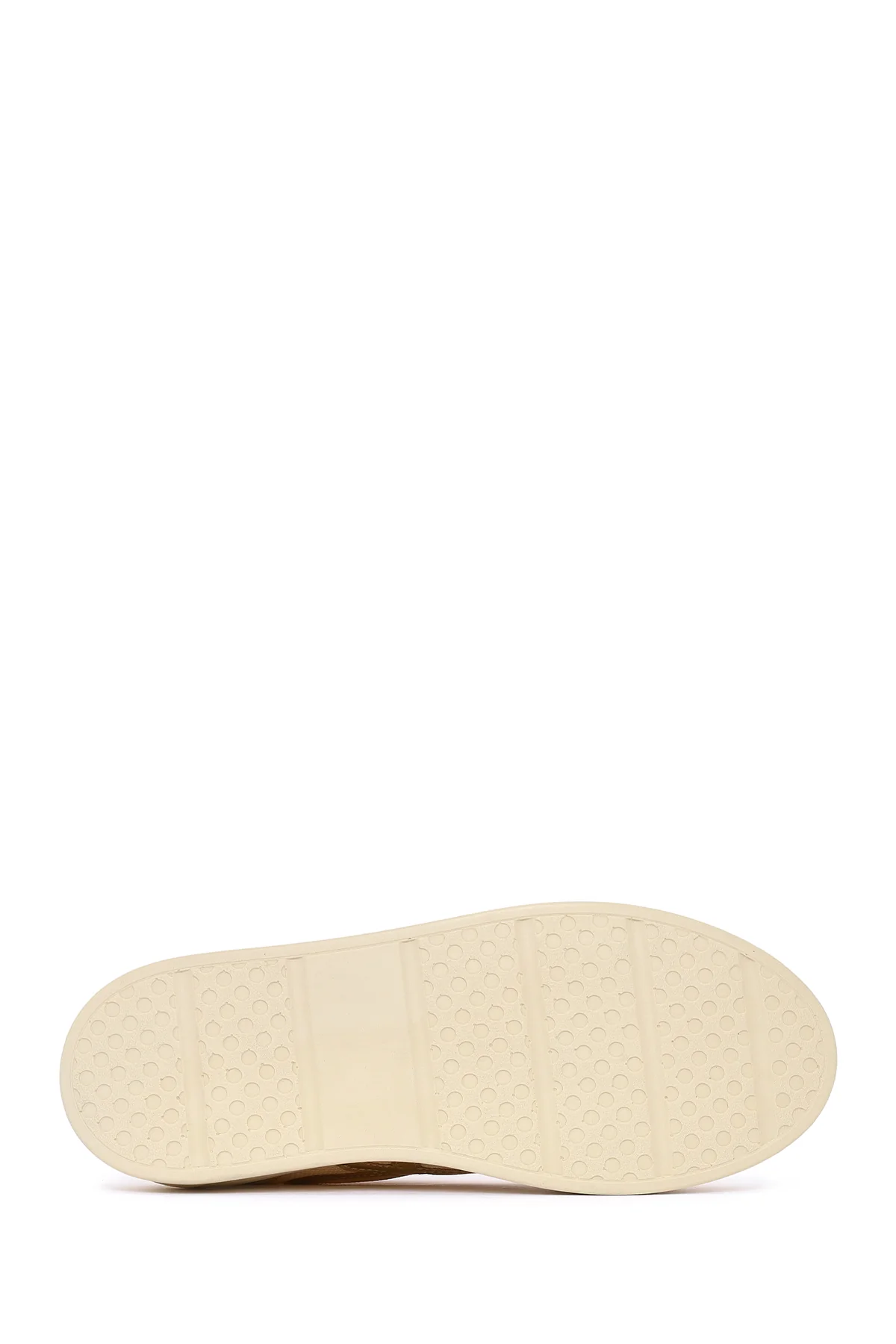 Kadın Bej Bağcıklı Kalın Tabanlı Sneaker - Image 5